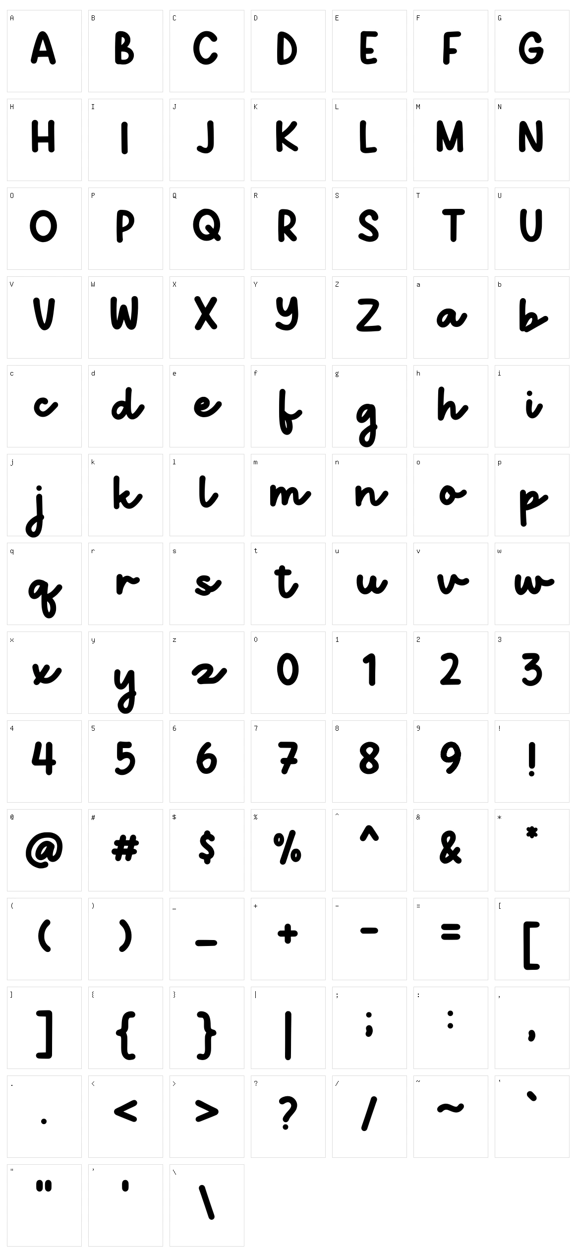 Quichflour Character Set