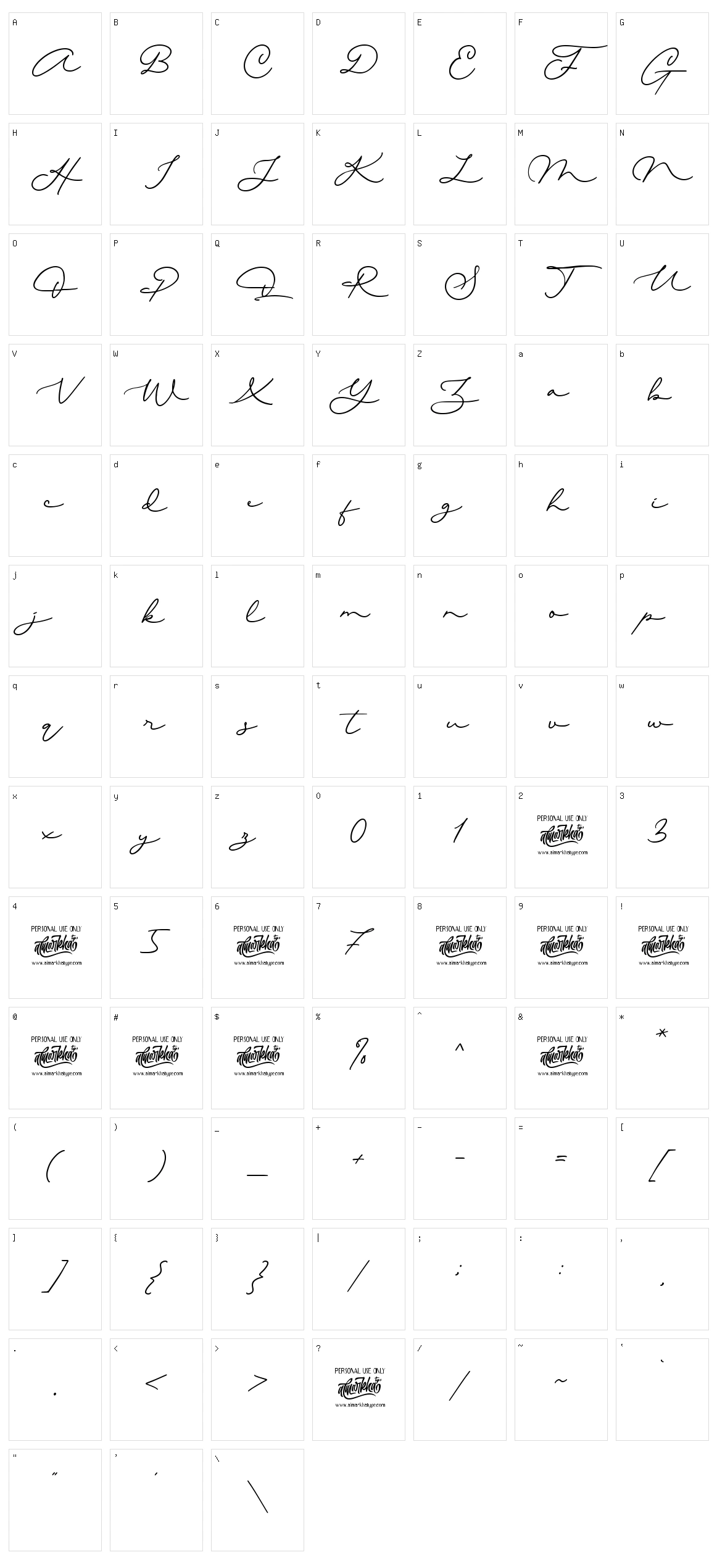 Quick Letter Character Set