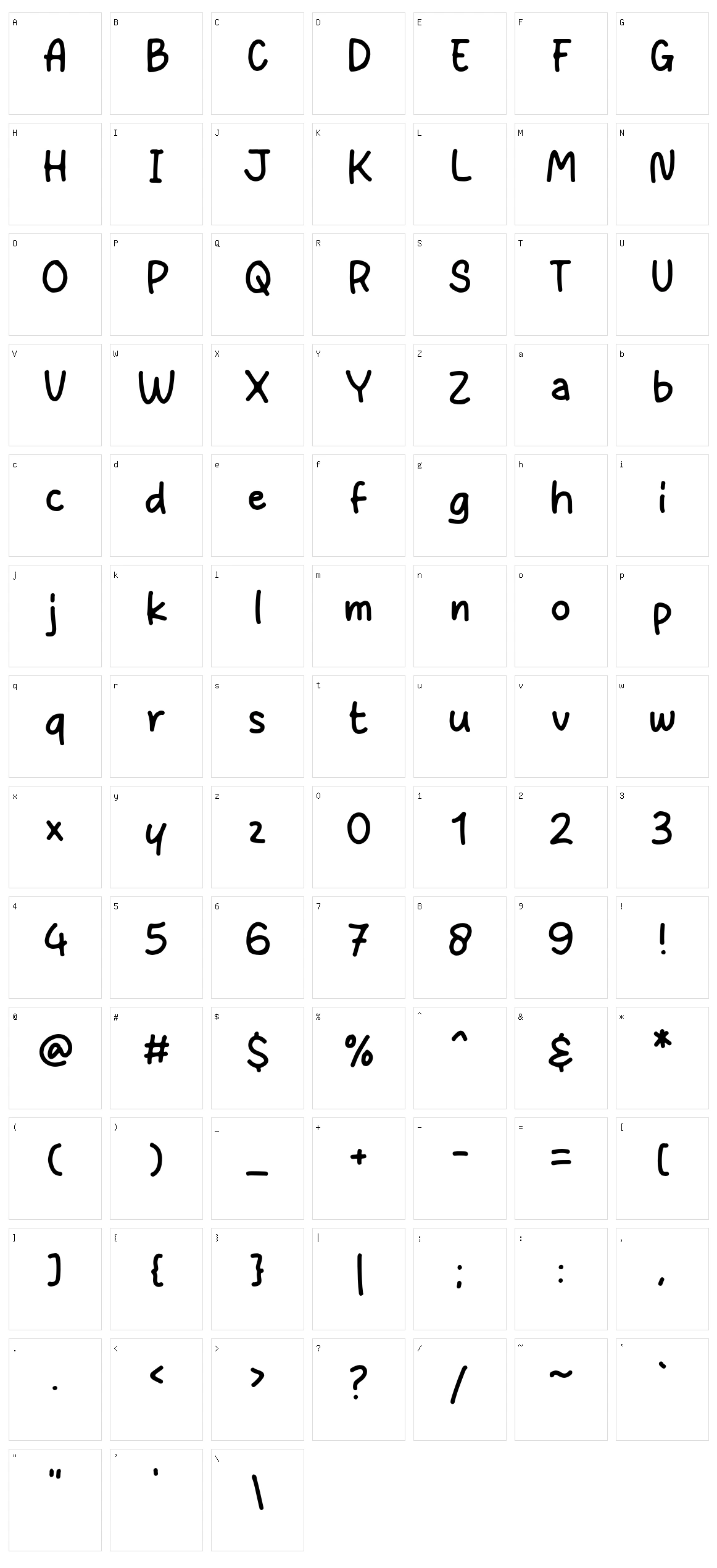 Quick Think Character Set