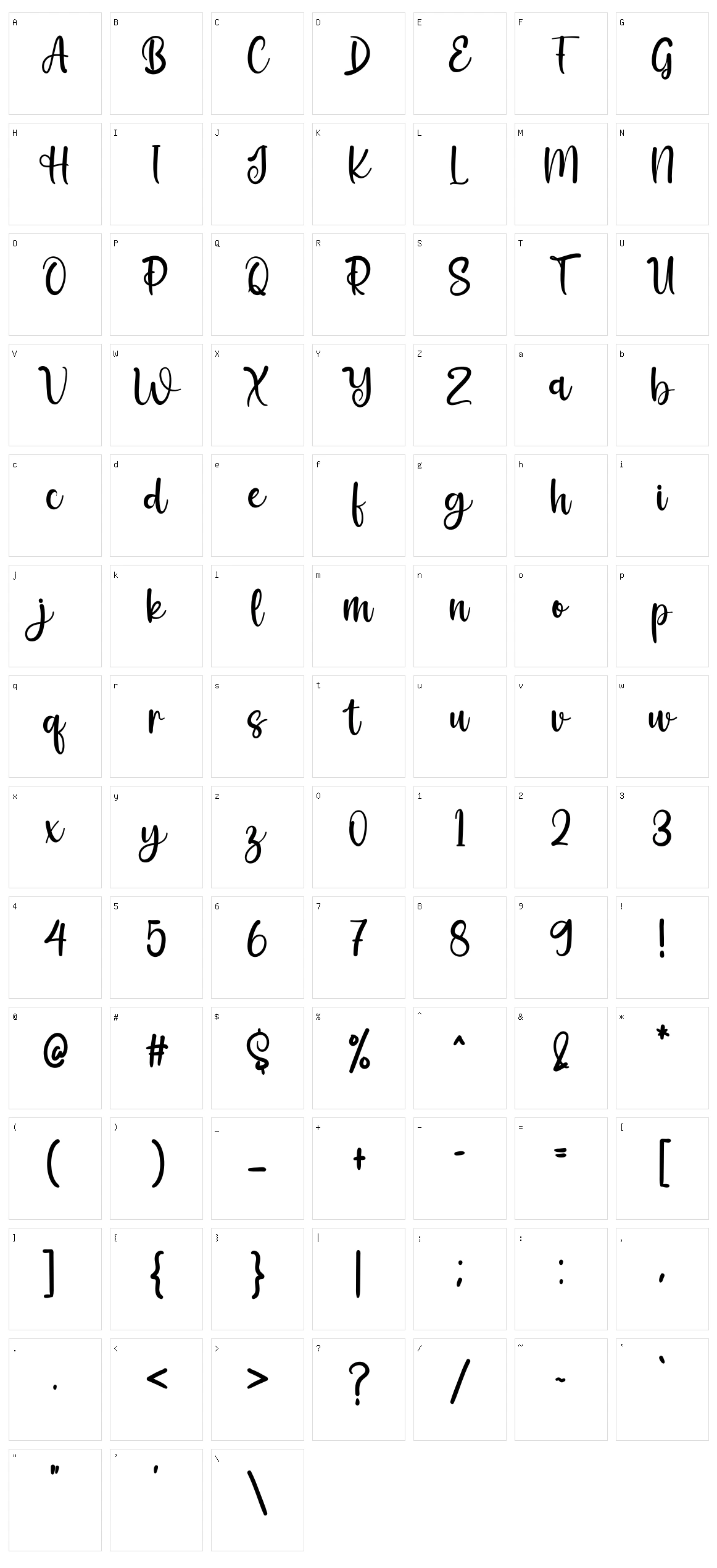 Quickly Character Set