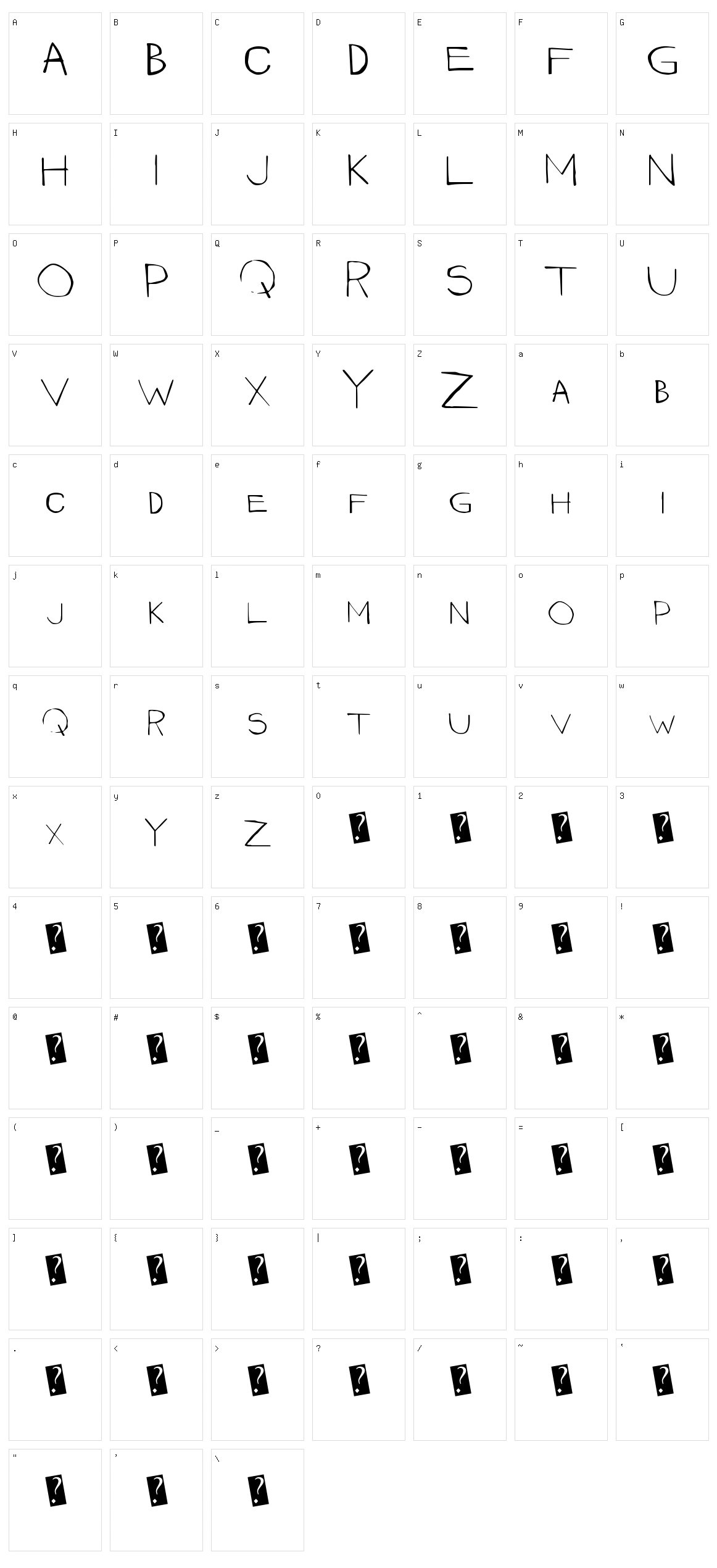 Quickly Caps Character Set