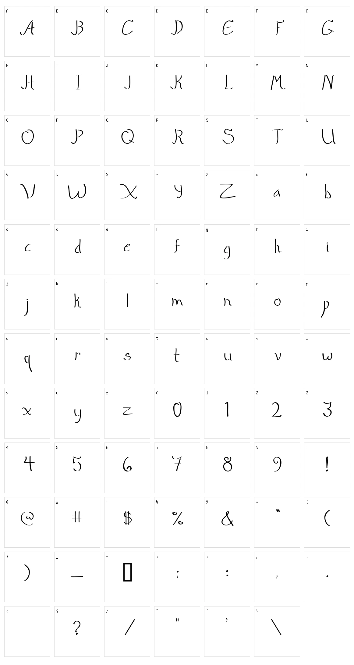 Quik Marker Character Set