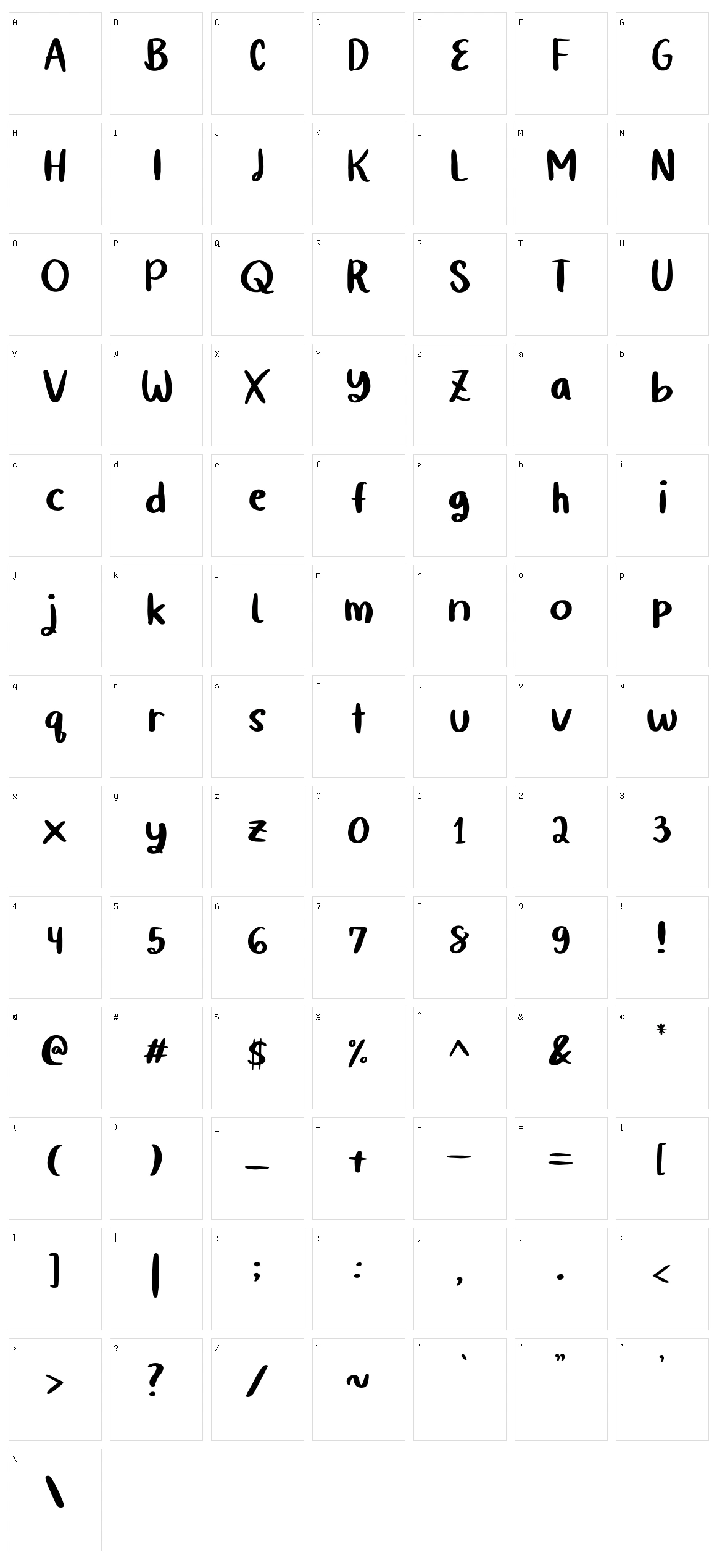 Quiky Character Set