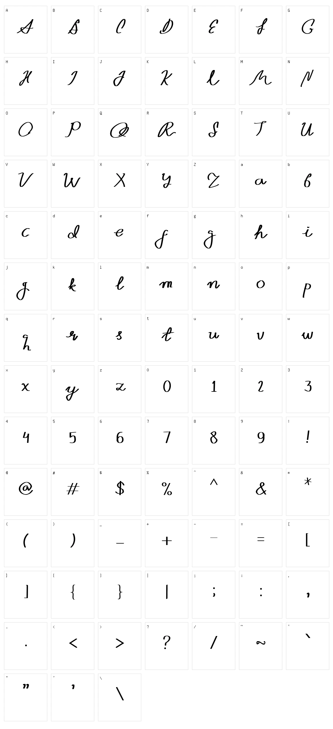 Quinswald Character Set