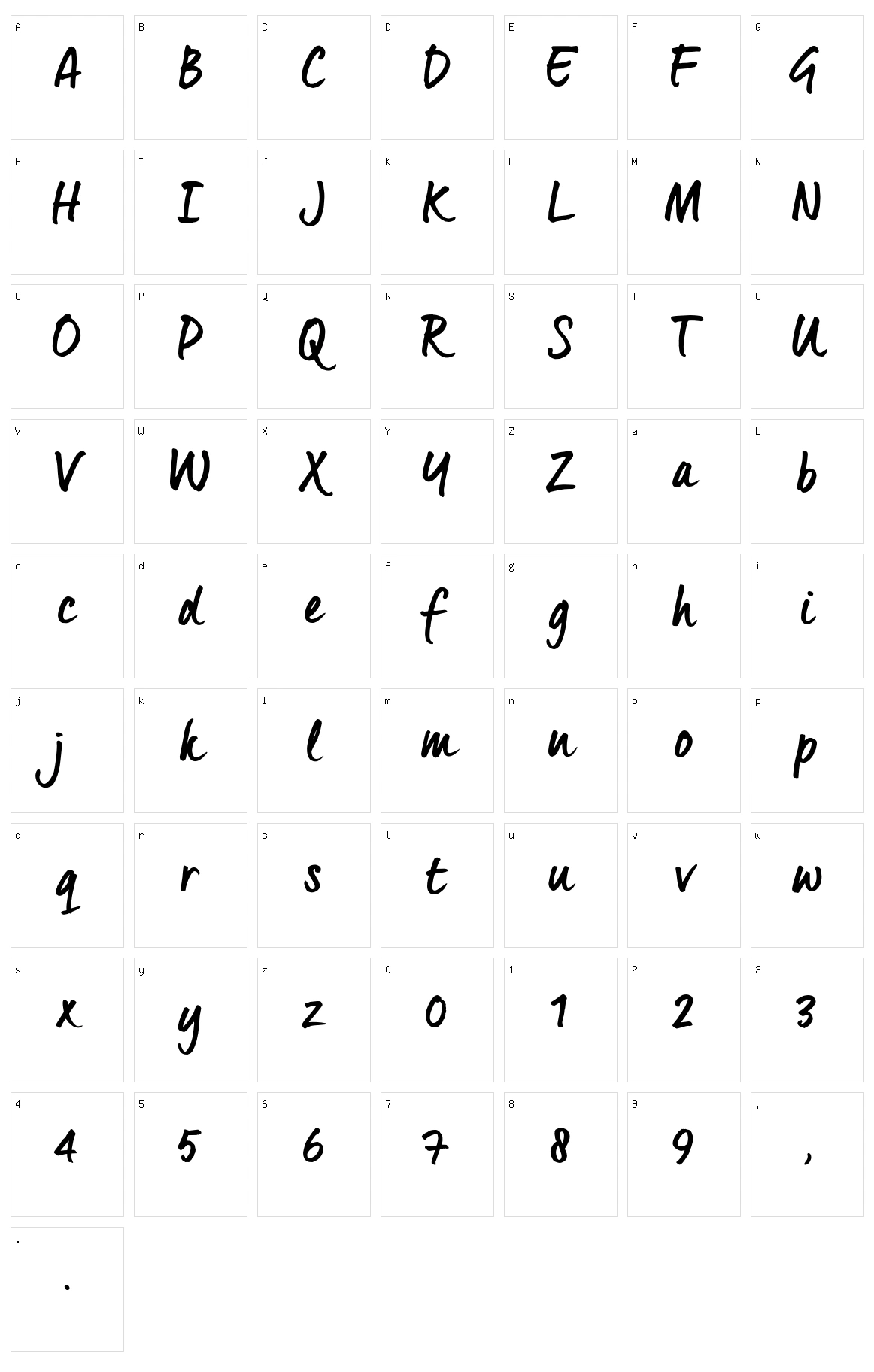 Quintus Character Set