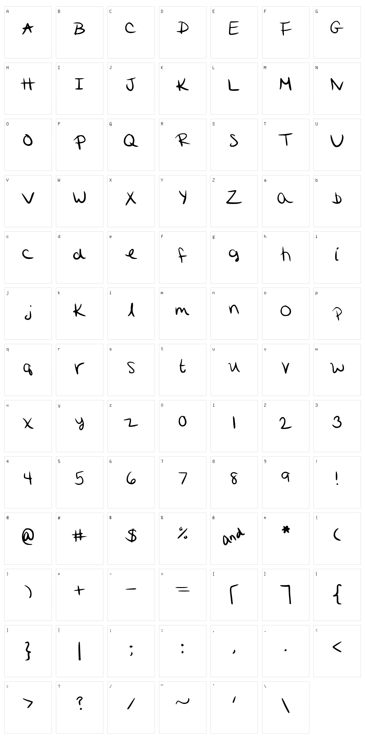 Quirk Character Set