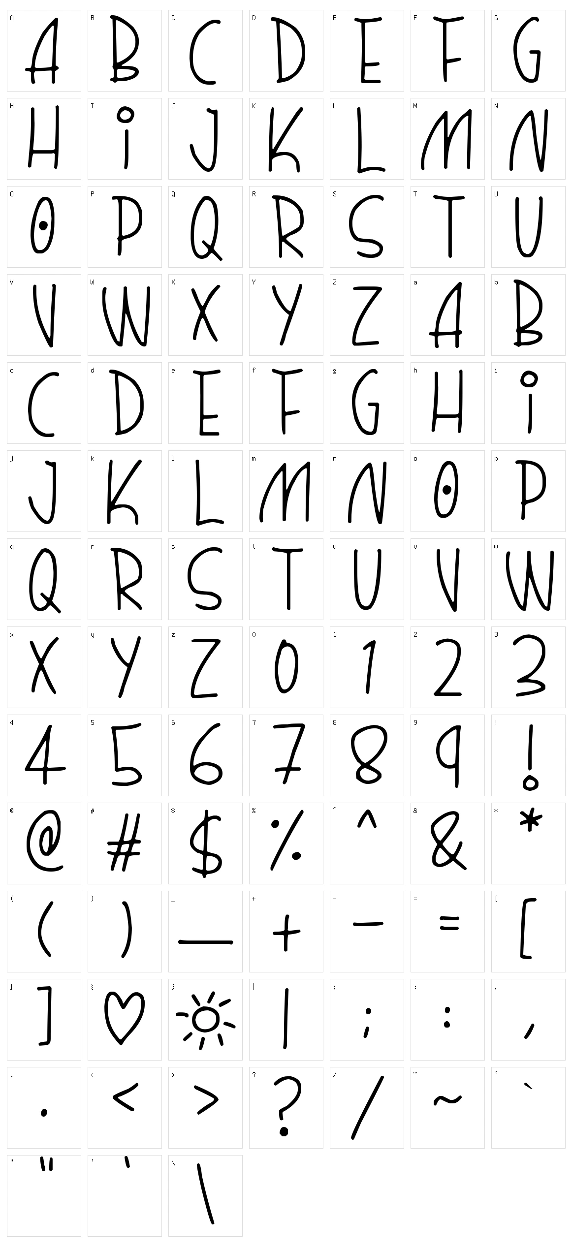 Quirky Thins Character Set