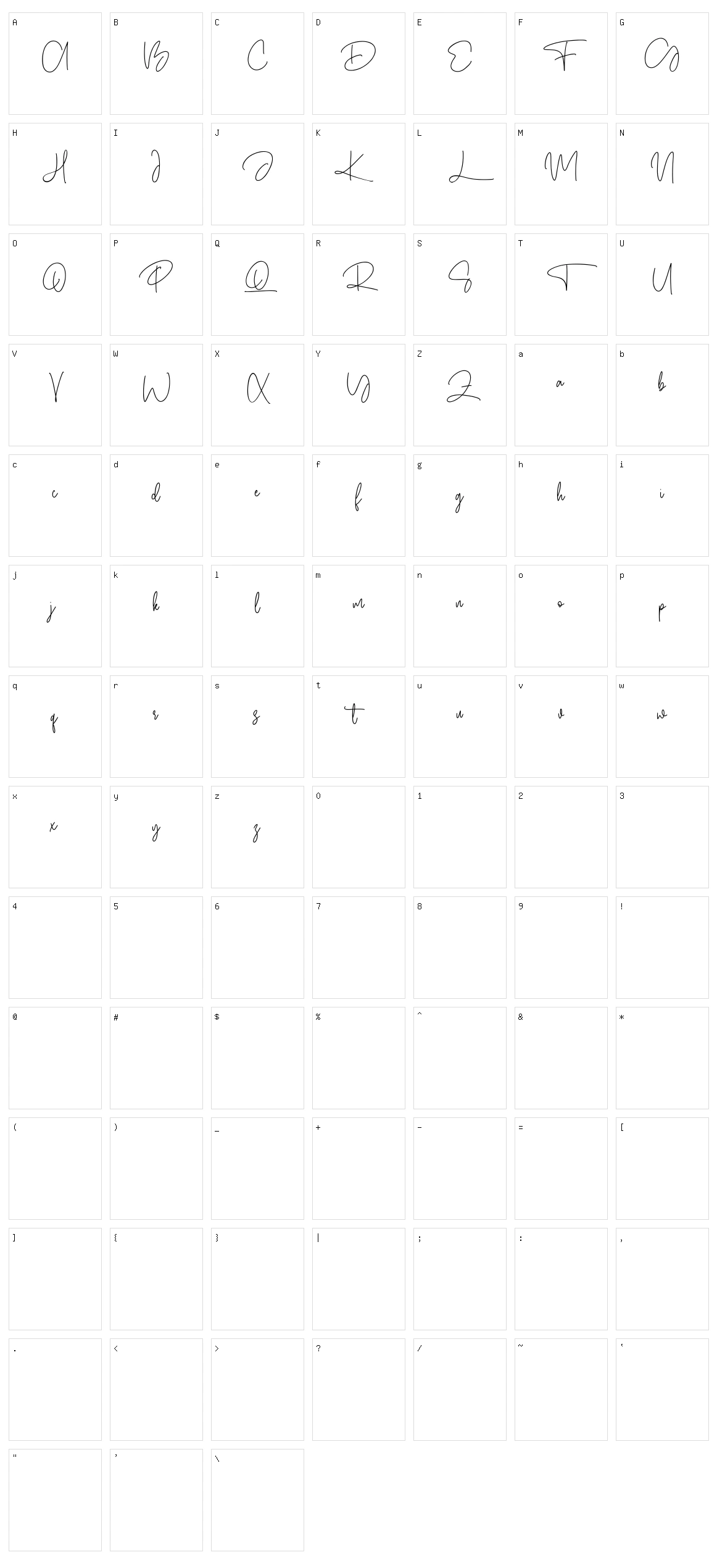 Qurtsign Character Set