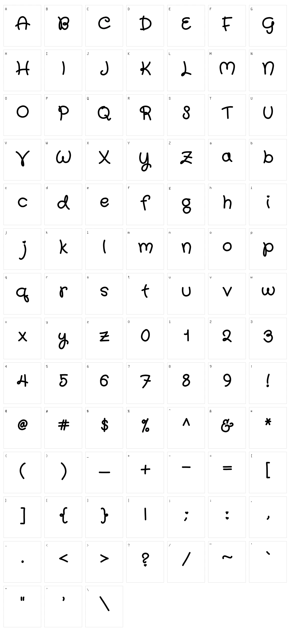 Qwurky Character Set
