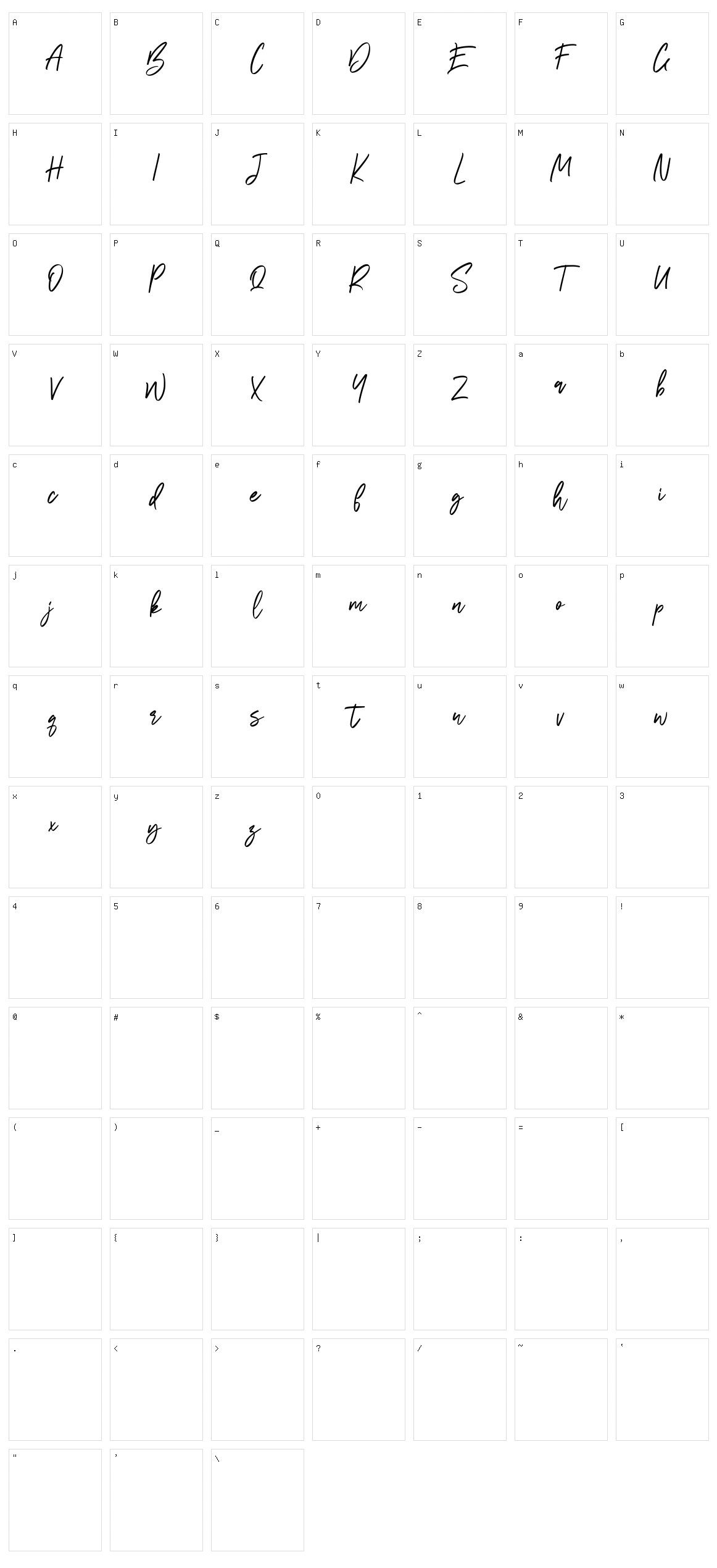 Rabbit Oaks Character Set