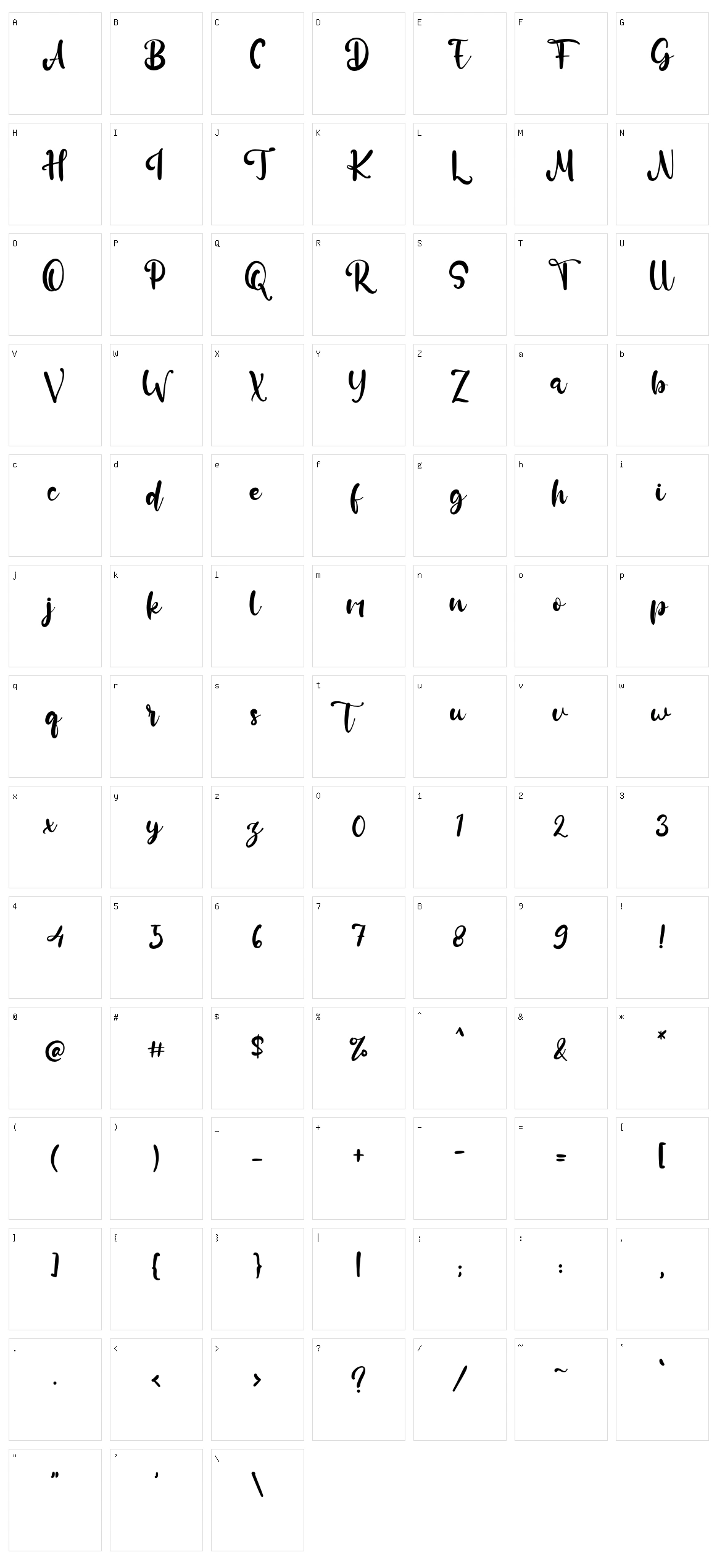 Rachell Gold Character Set