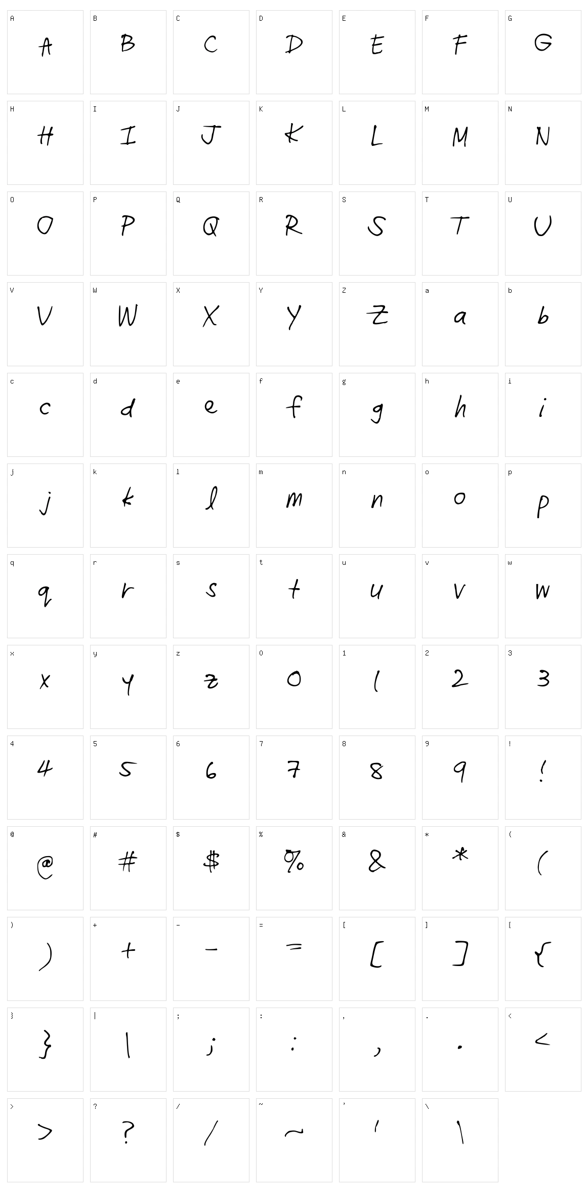 Radhi4 Character Set