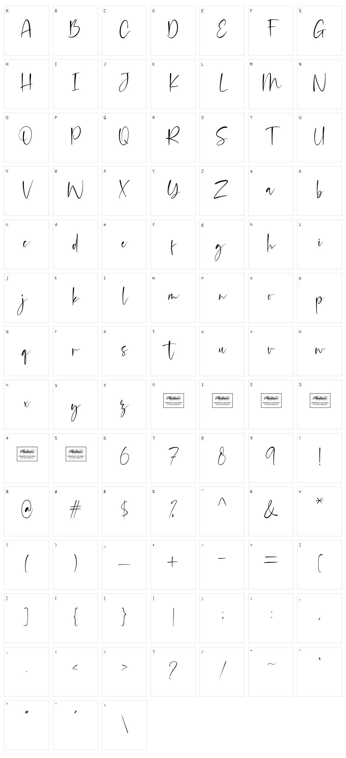 Radiants Character Set