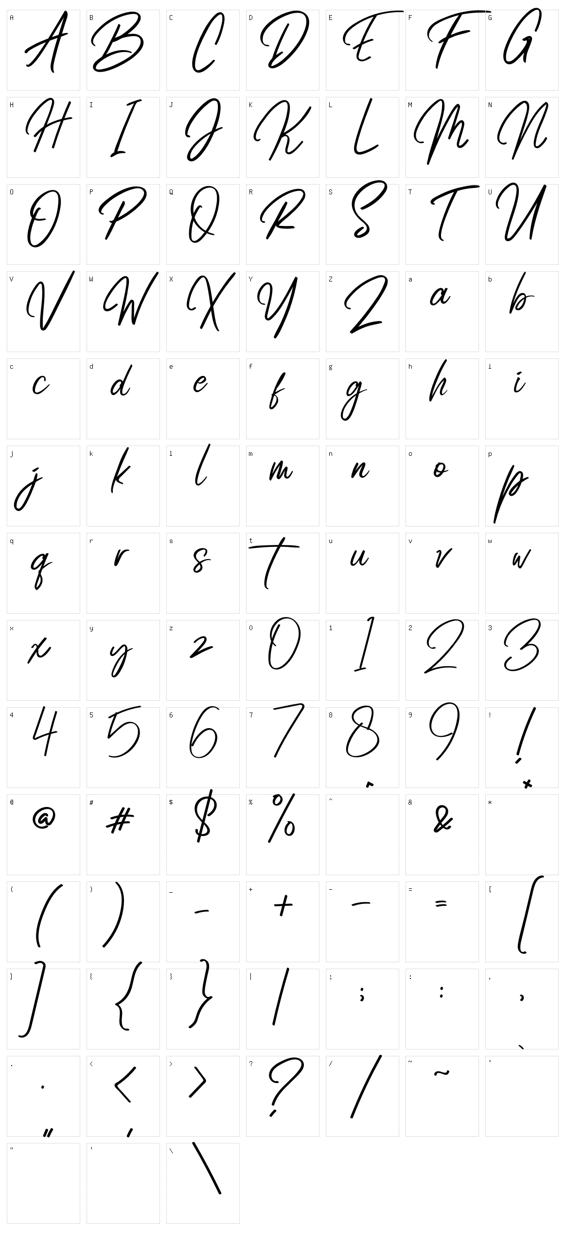 Radicalis Character Set