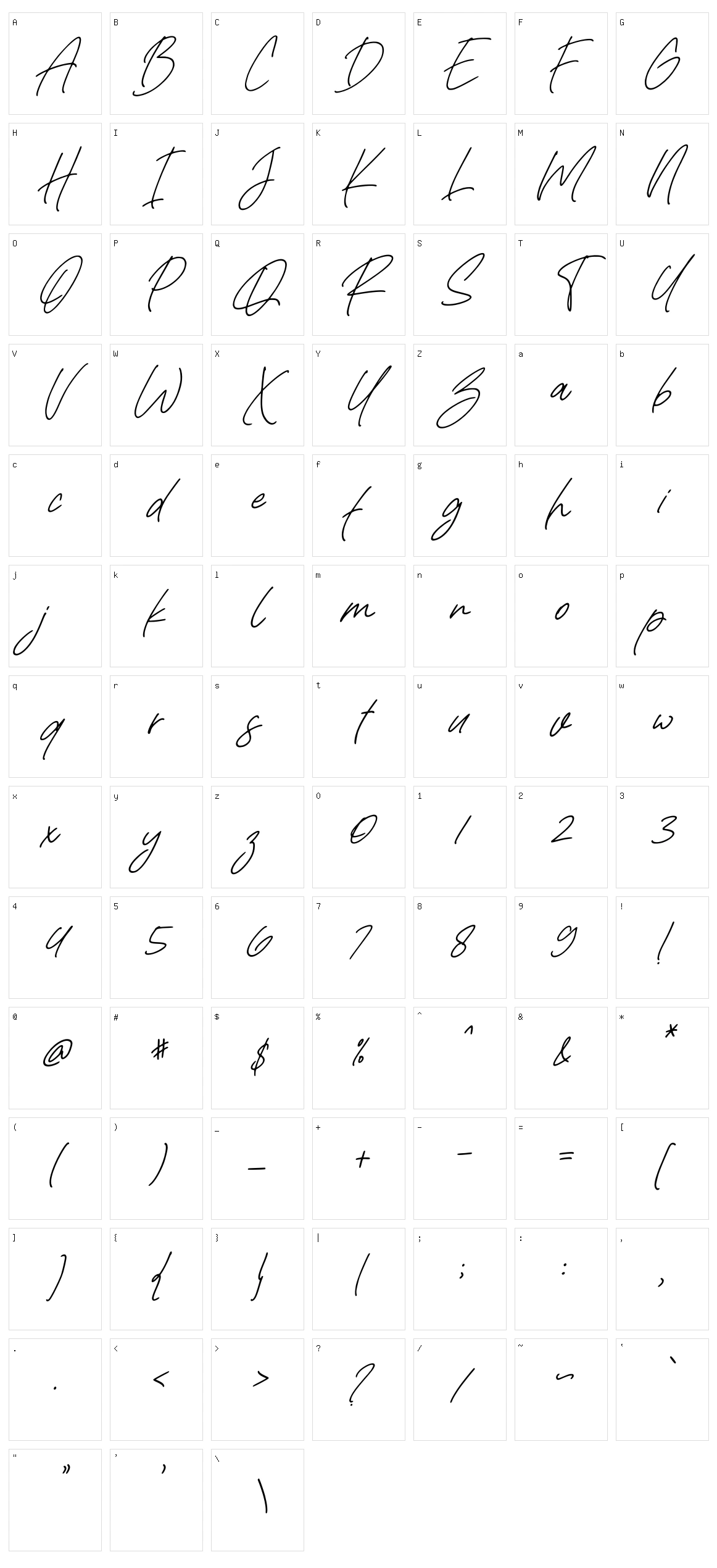 Rafaella Signature Character Set