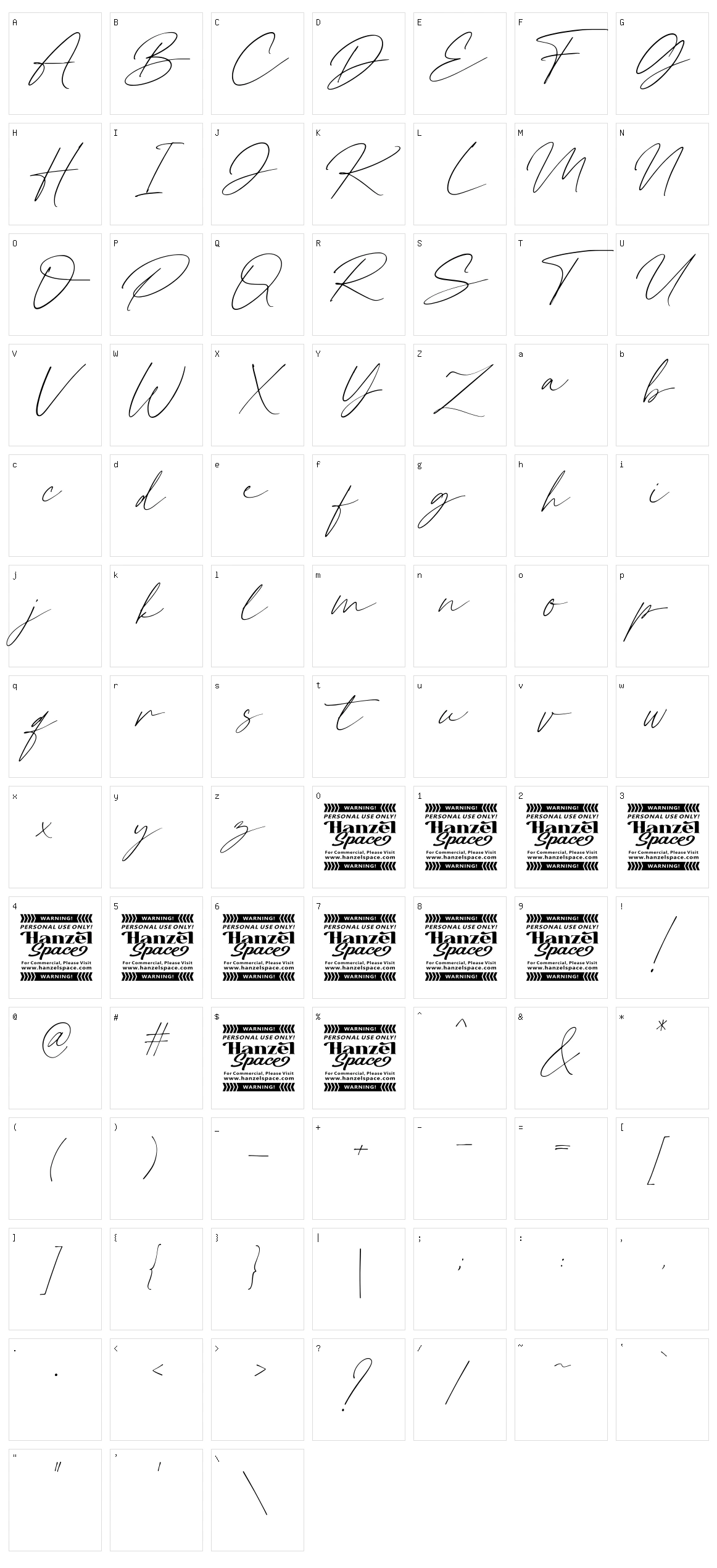 Rafelya Carrotin Character Set