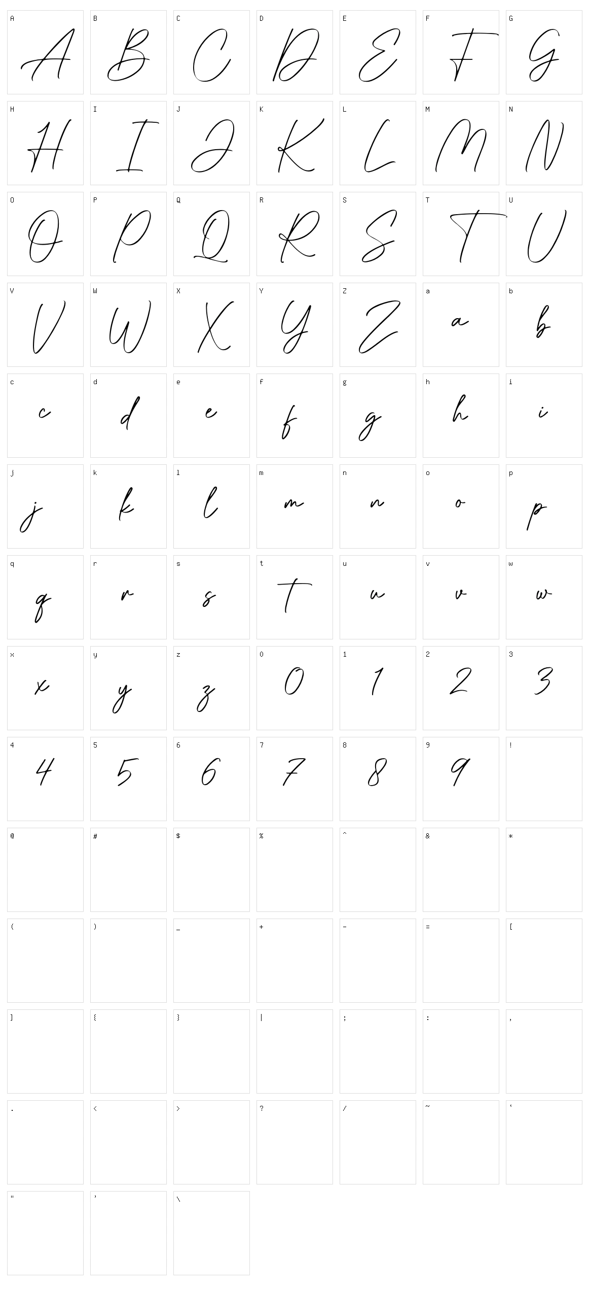 Raflessia Character Set