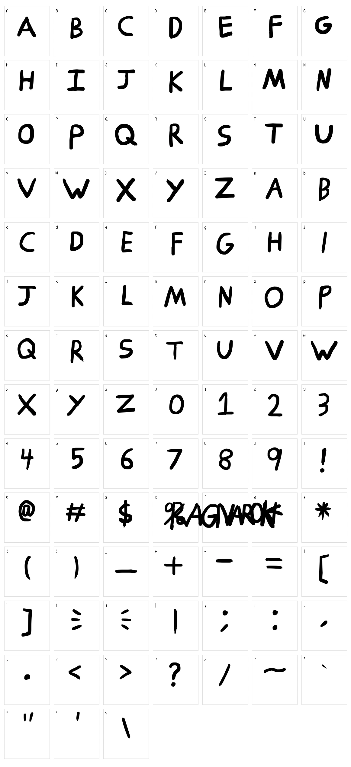 Ragnarok Character Set