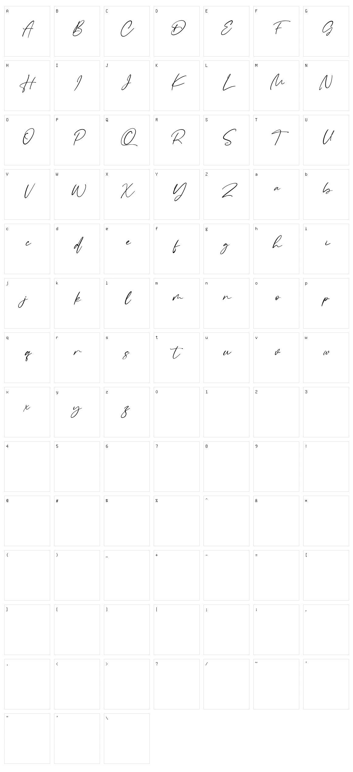 Raliscka Character Set