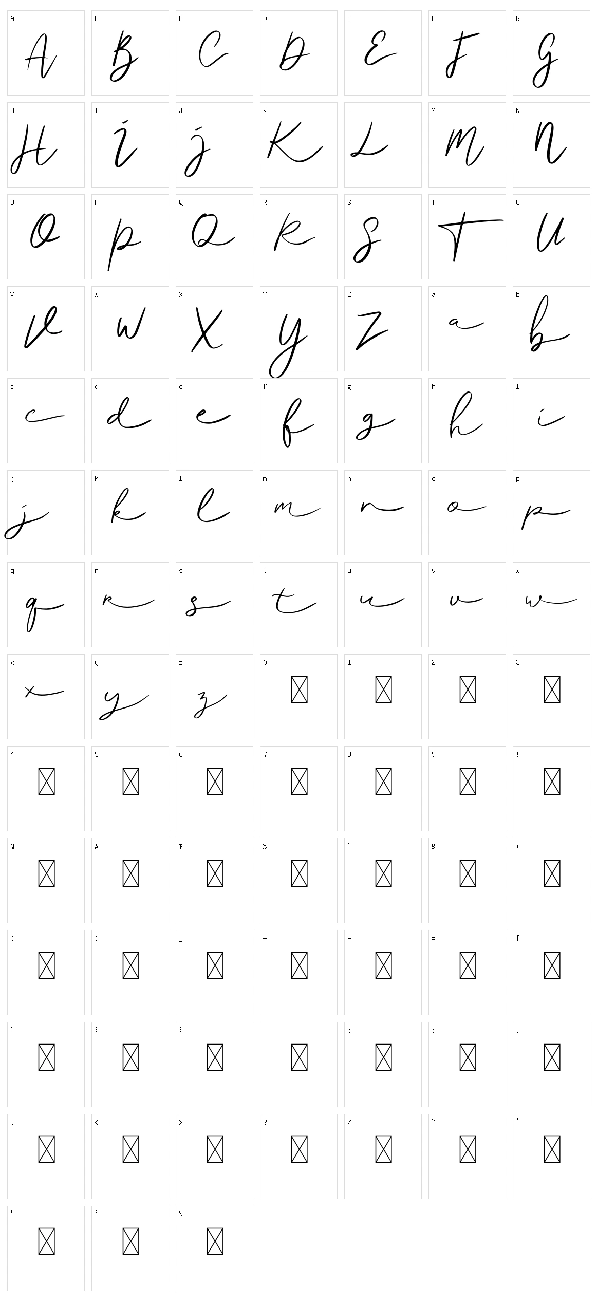Ralisto Character Set