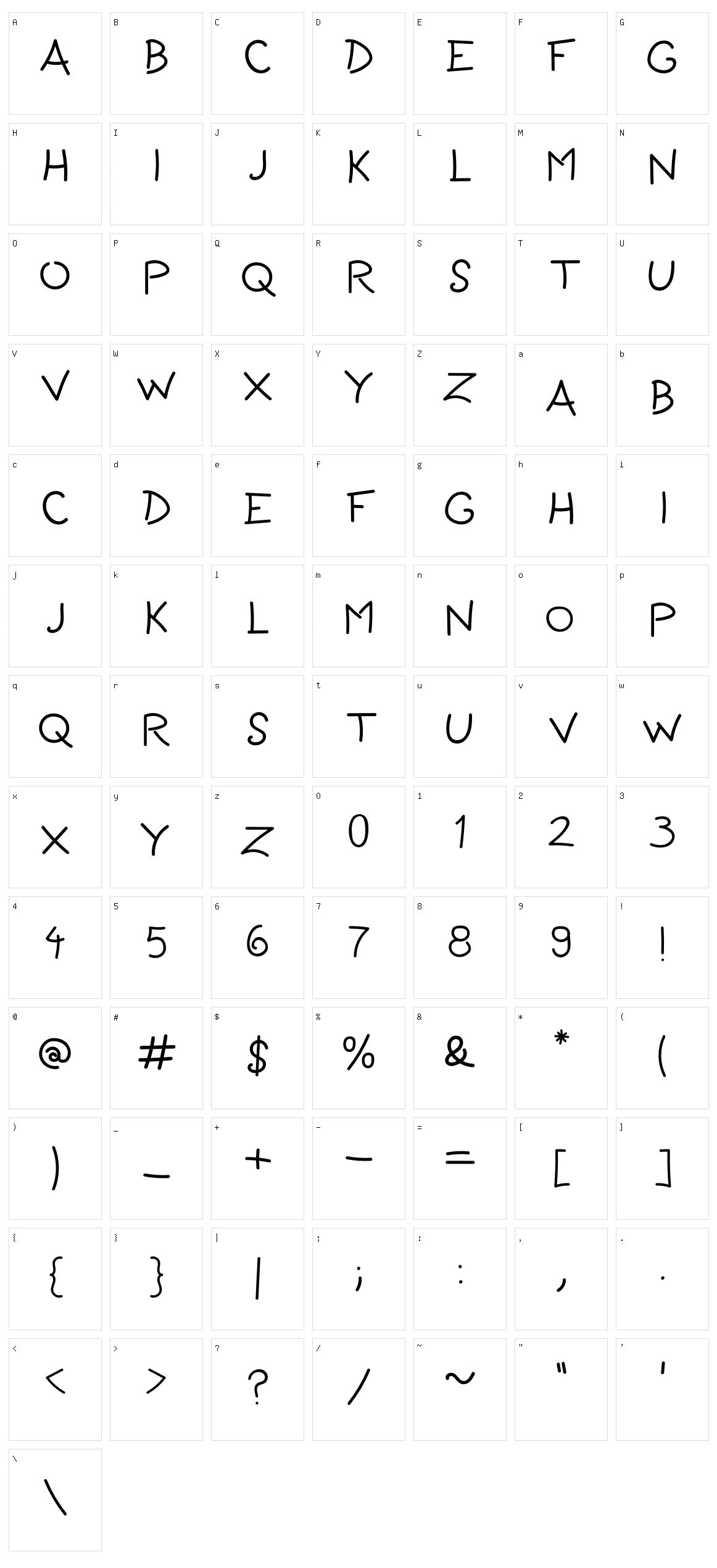 Ranch CMX Sans Character Set