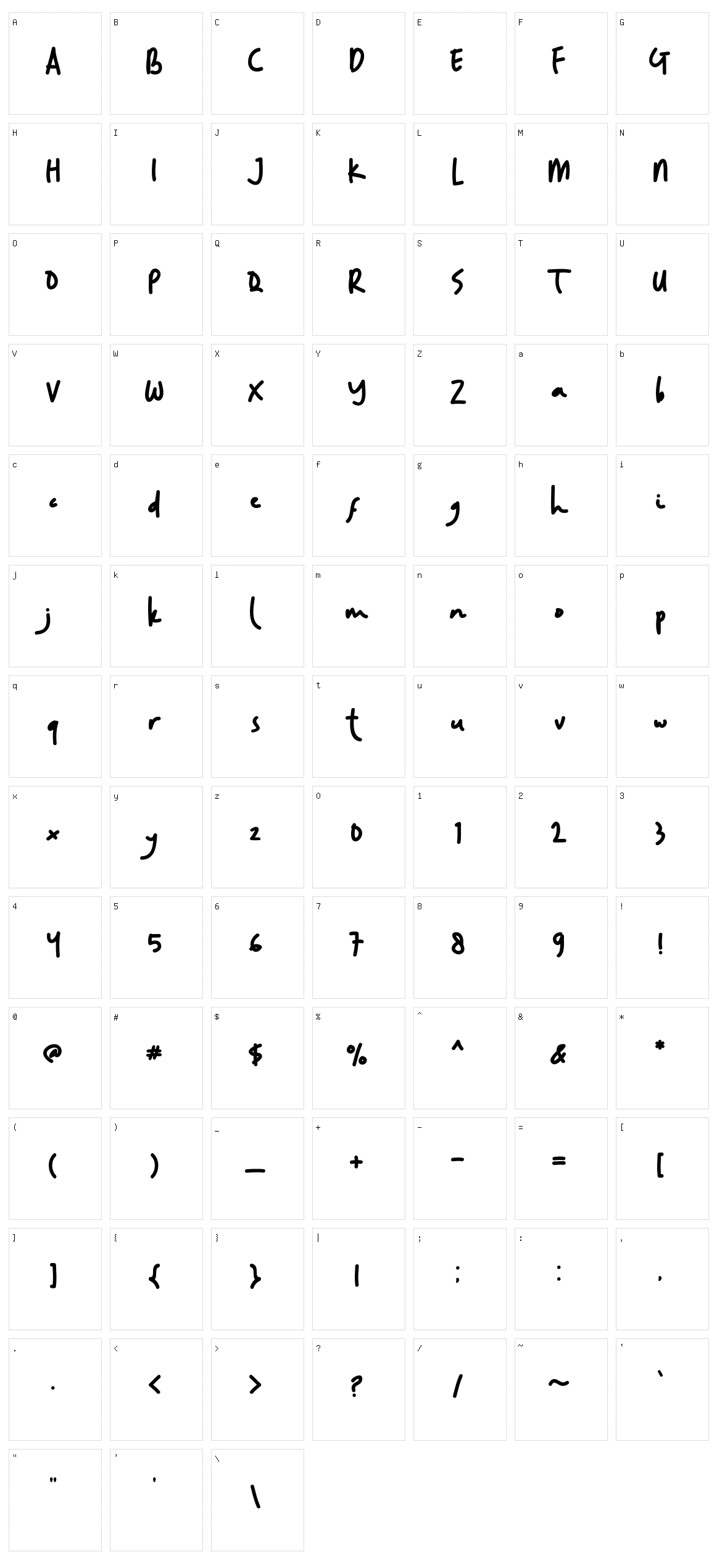 Random Handwritten Character Set