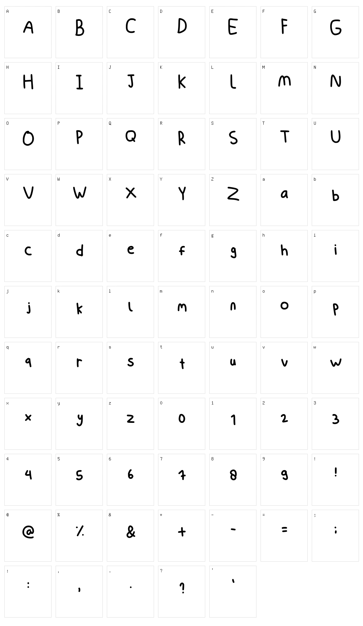 Randomn4yy Character Set