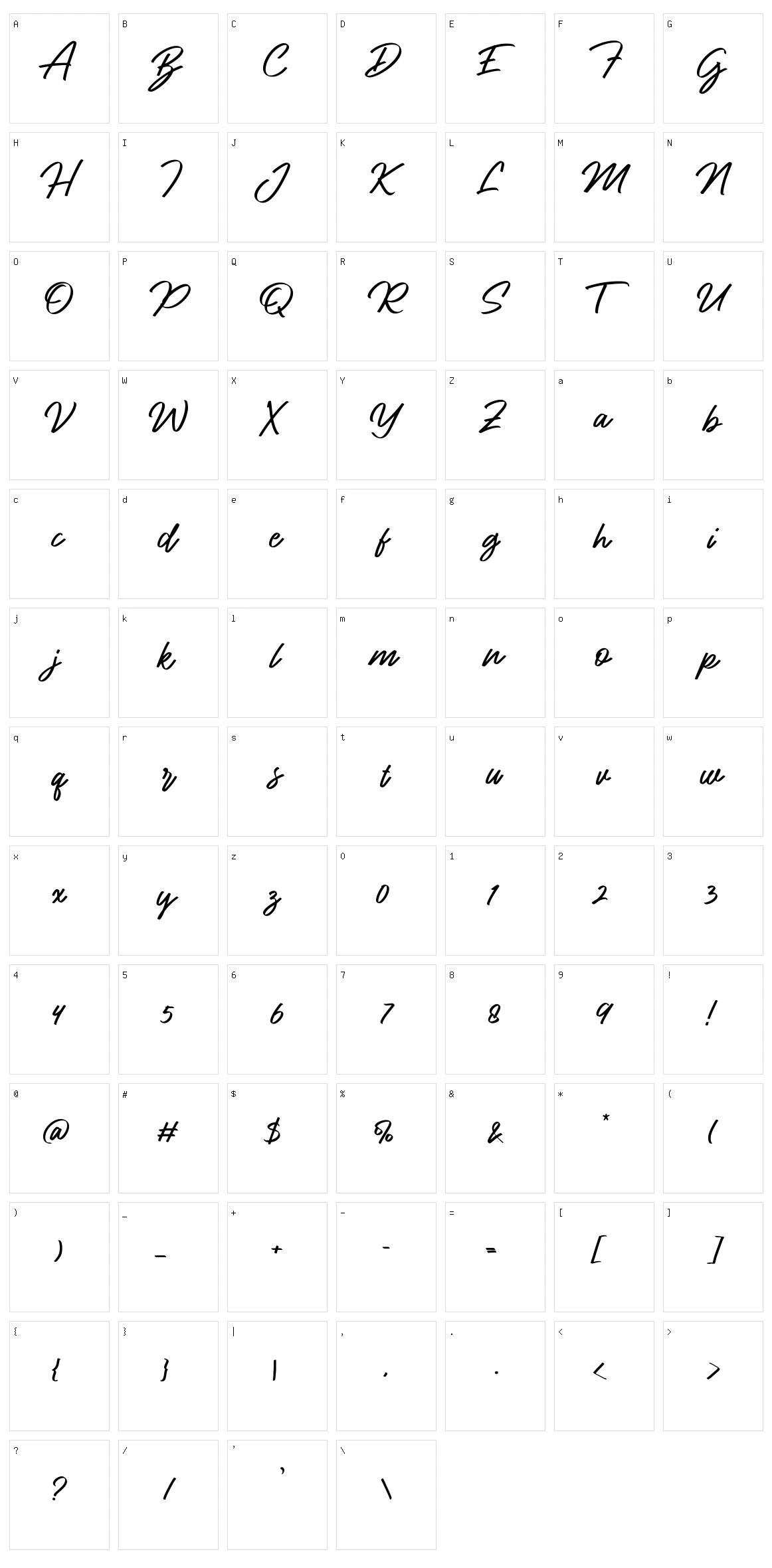 Rapsody Character Set