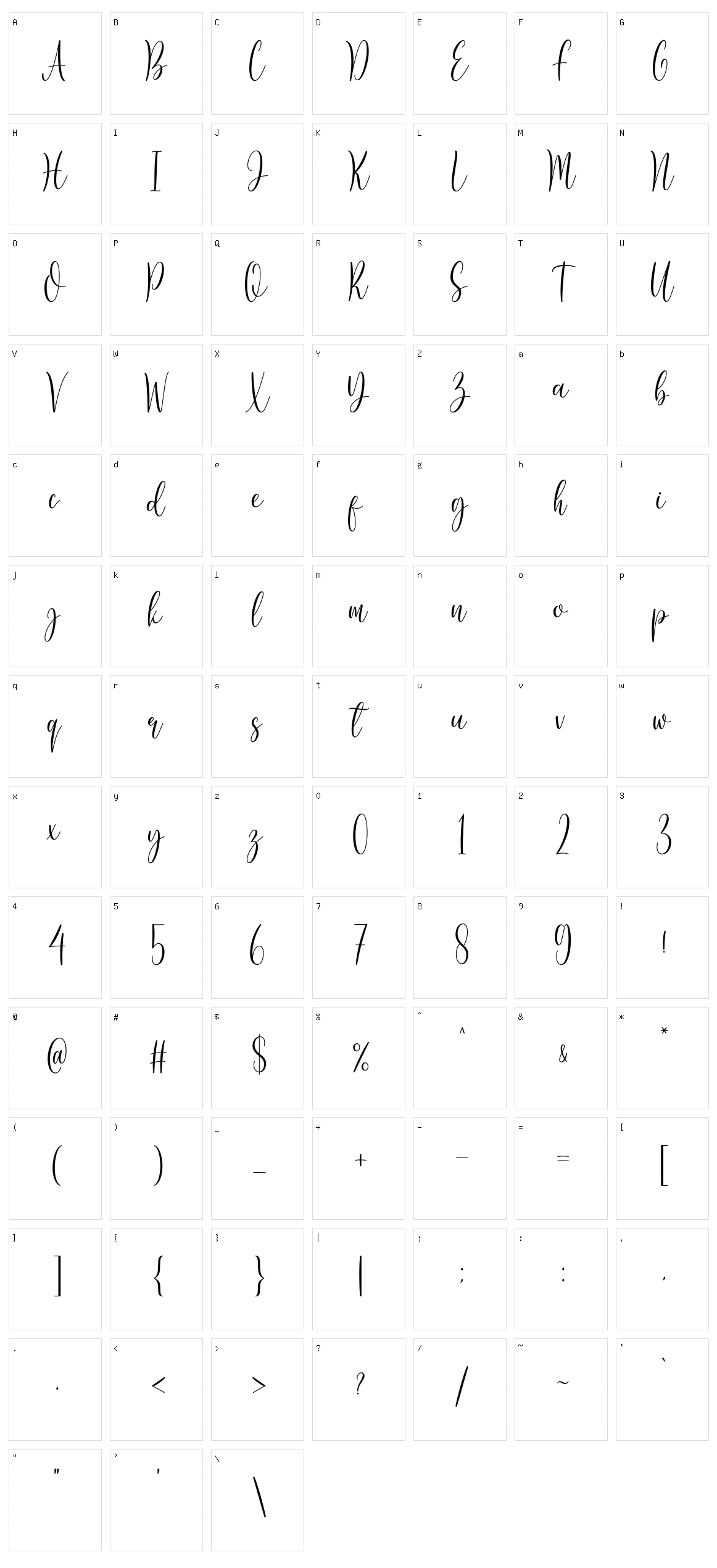 Rasida Character Set