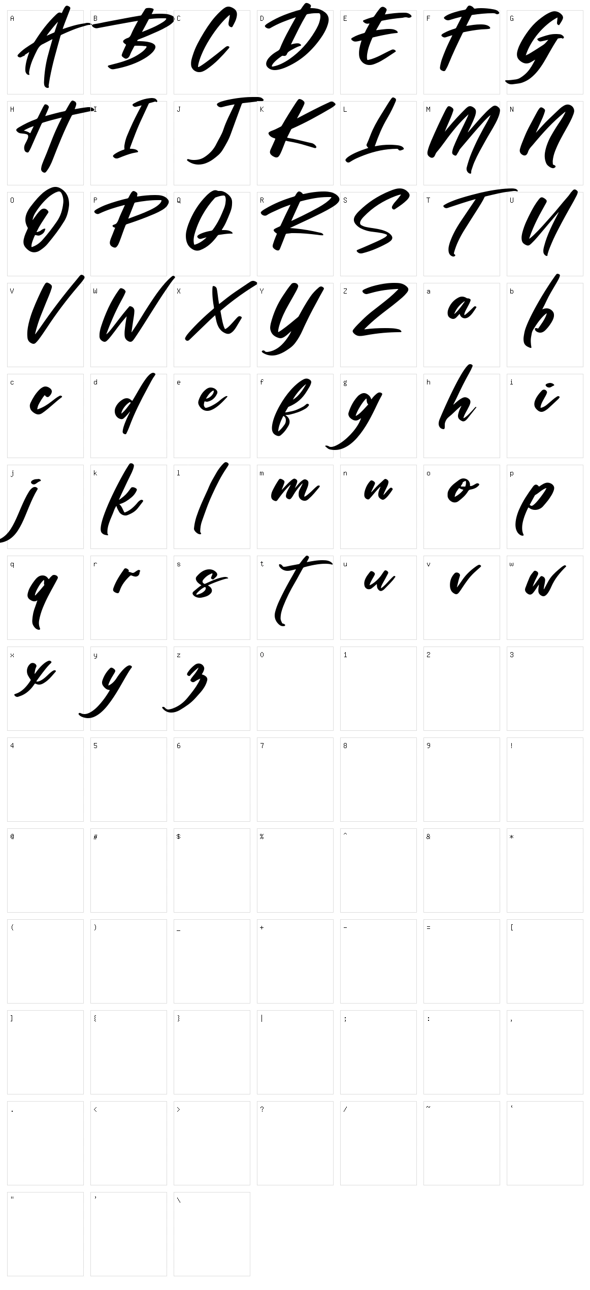 Raster Slice Character Set