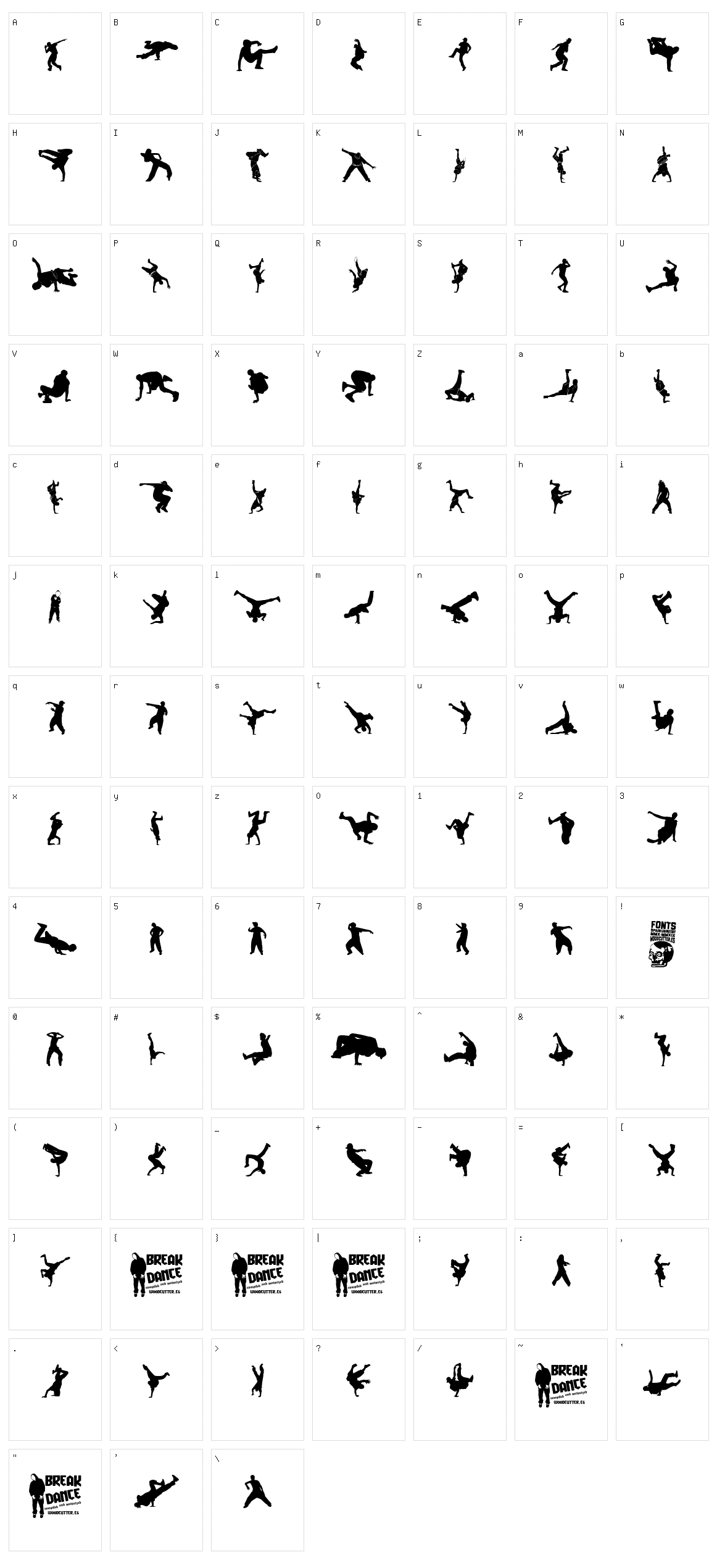 Breakdance Character Set
