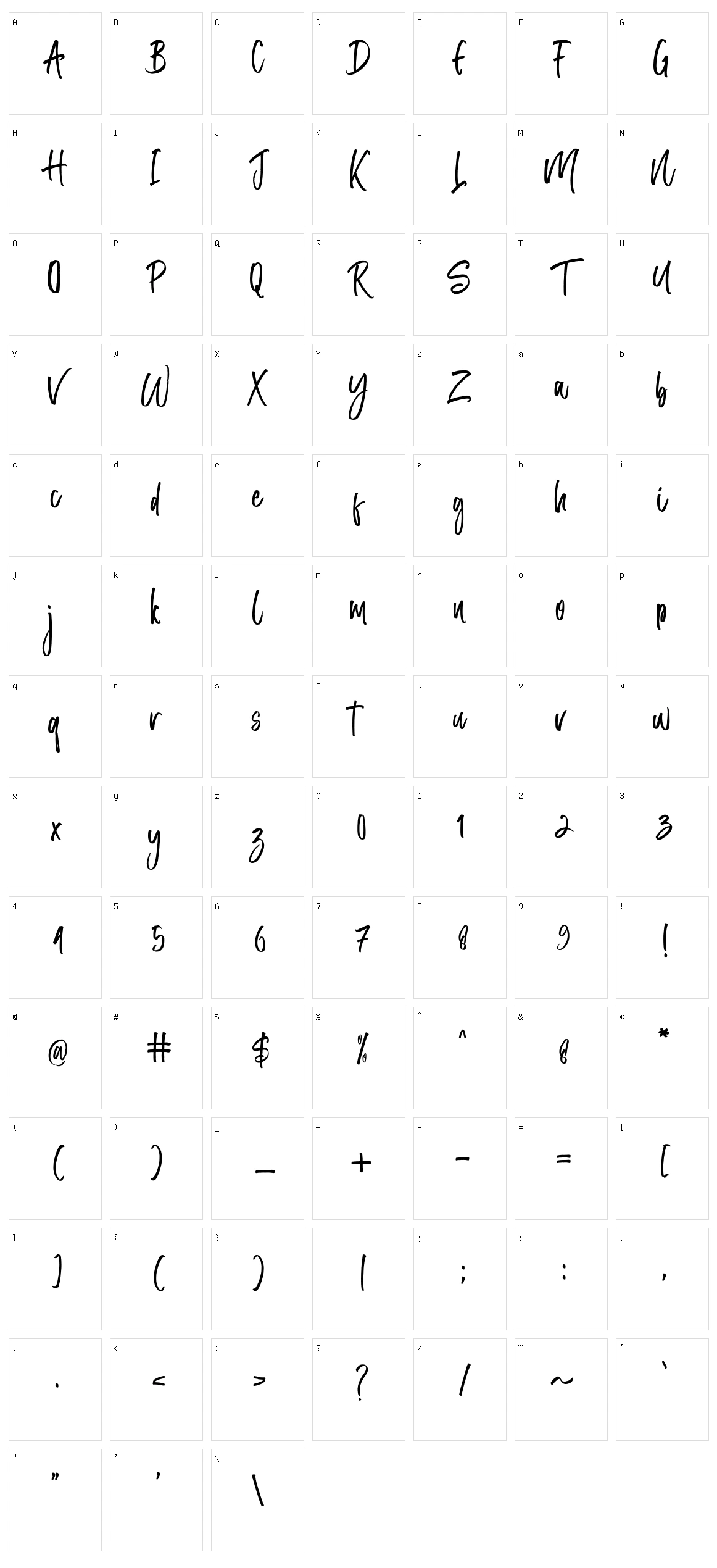 Ratherbe Character Set