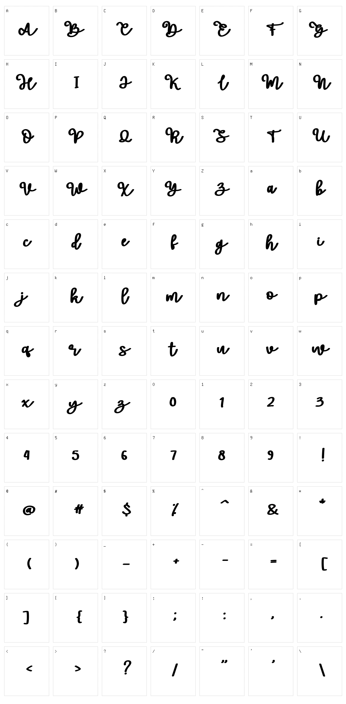 Raymond Character Set