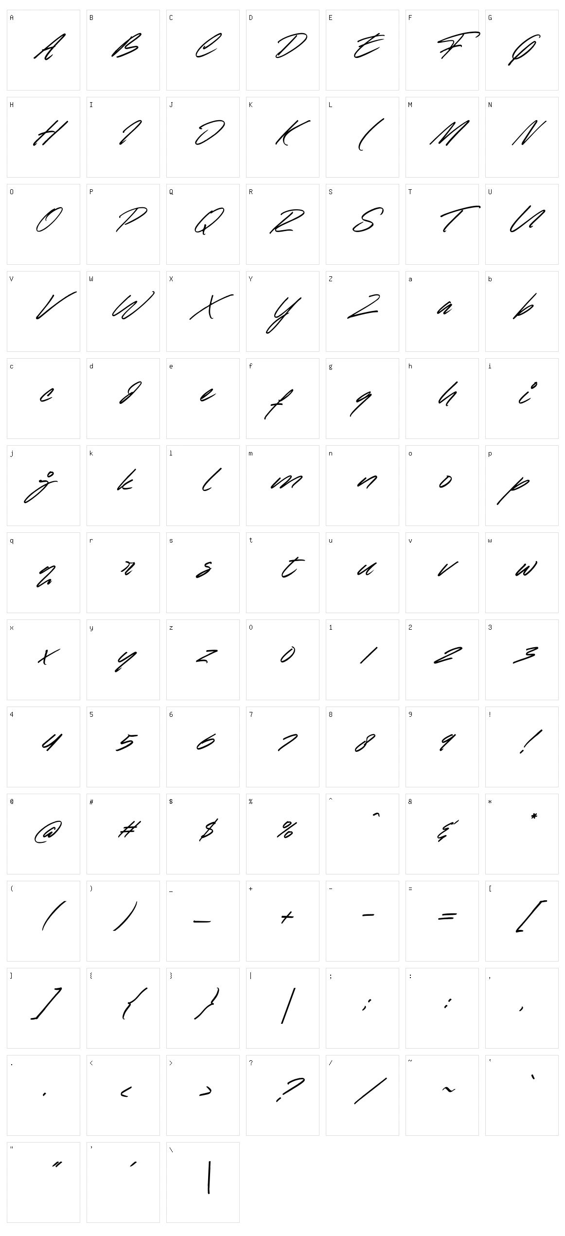 Raynoss Character Set