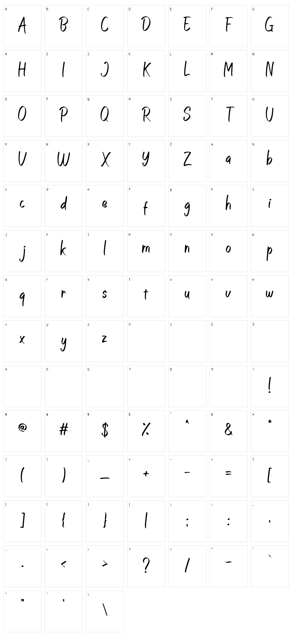 Rayville Character Set