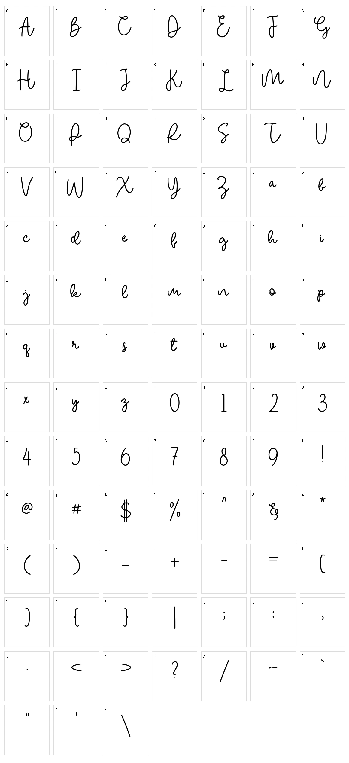 Realitta Character Set