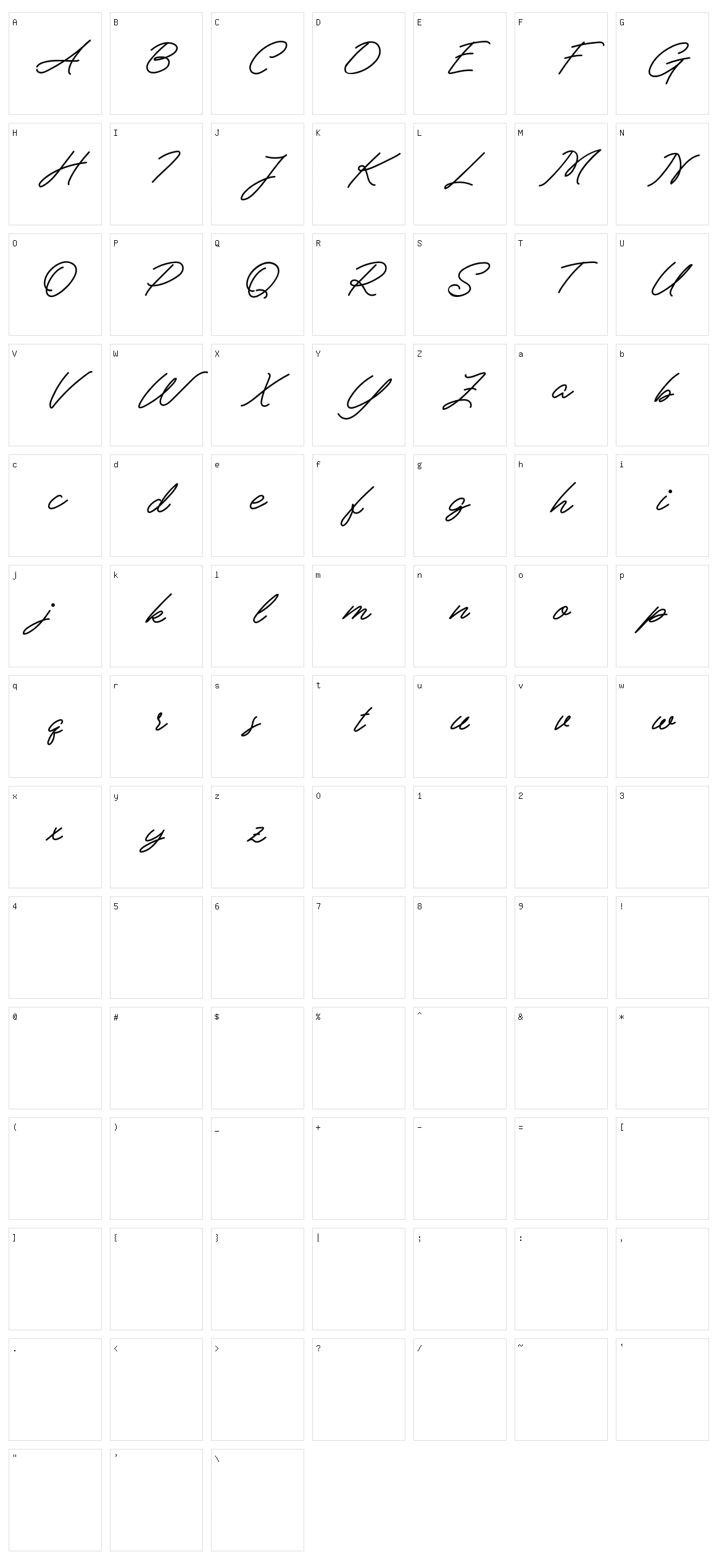 Reffinaya Character Set