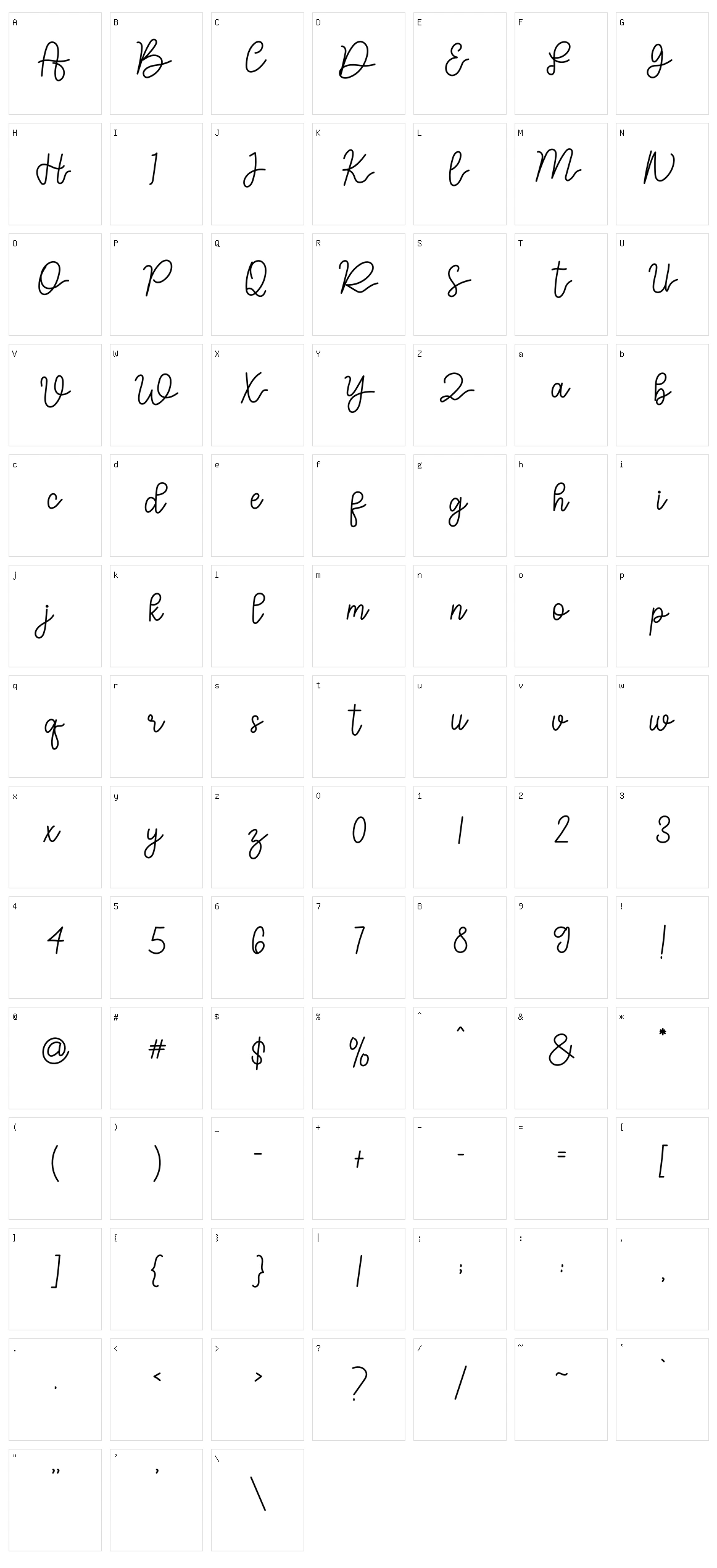 Reggitta Signature Character Set