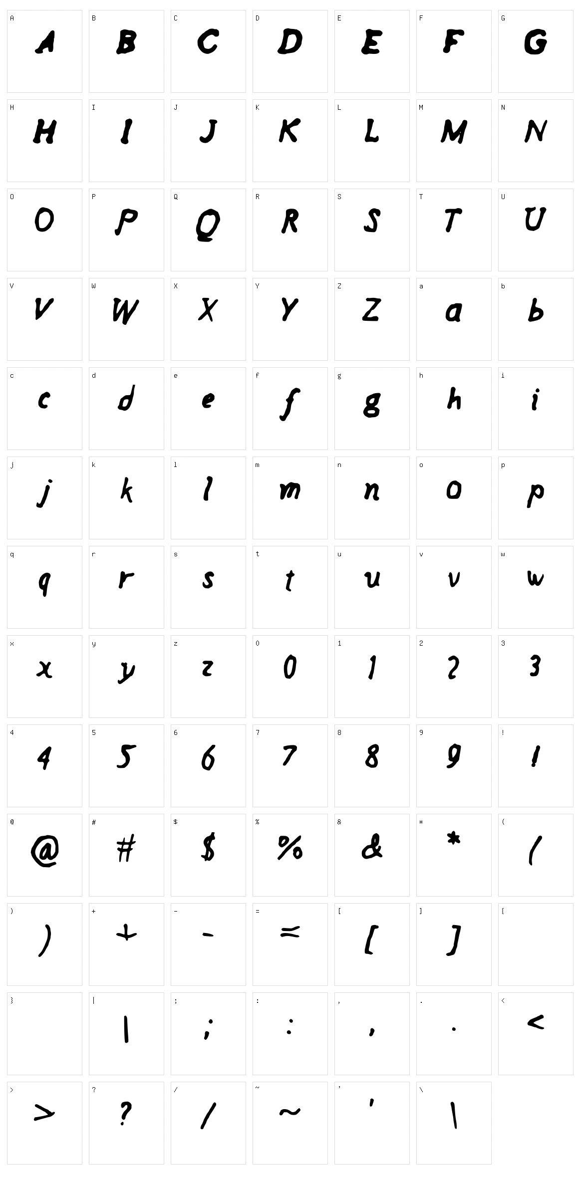 Regi Character Set