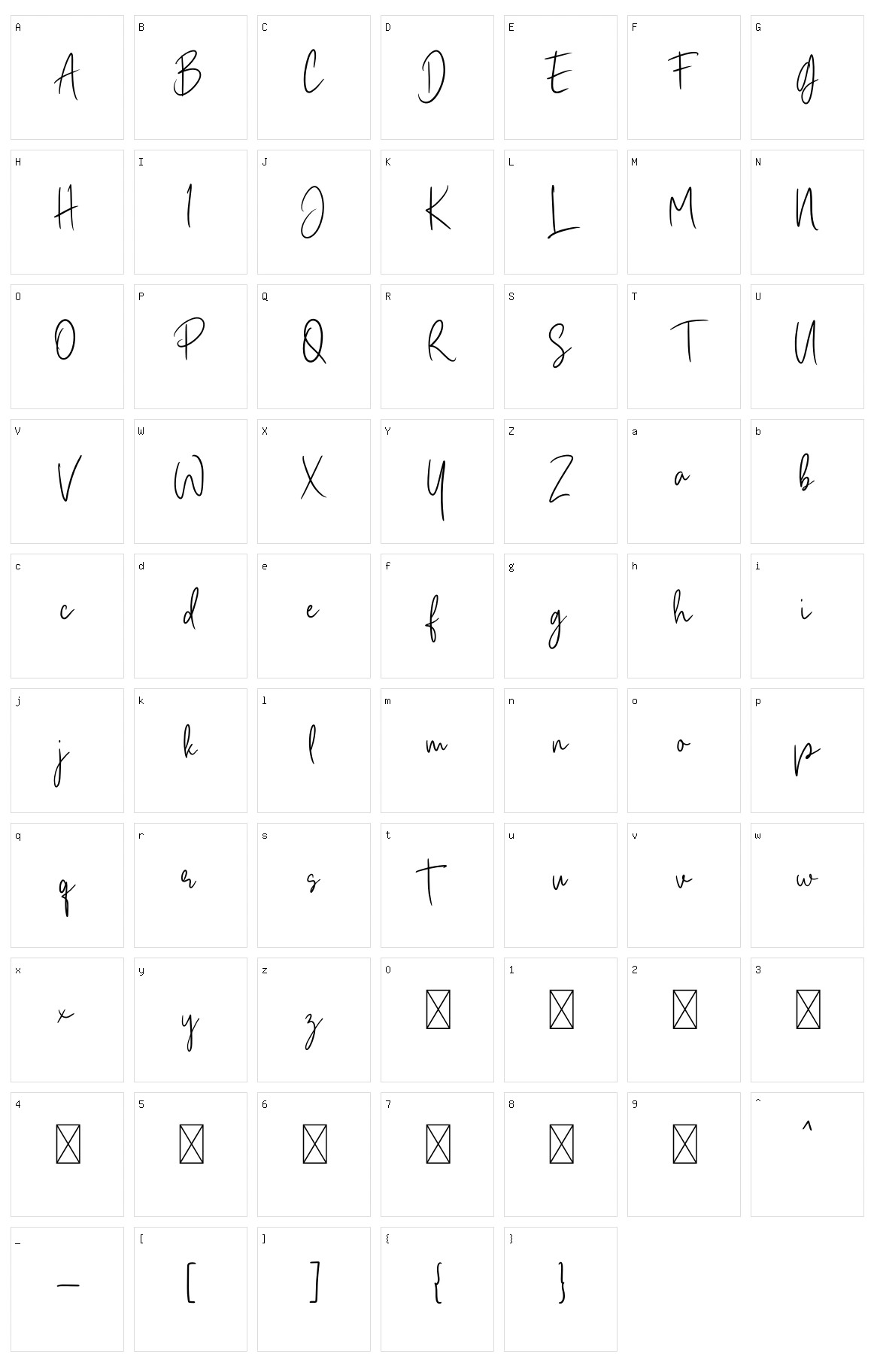 Registand Character Set