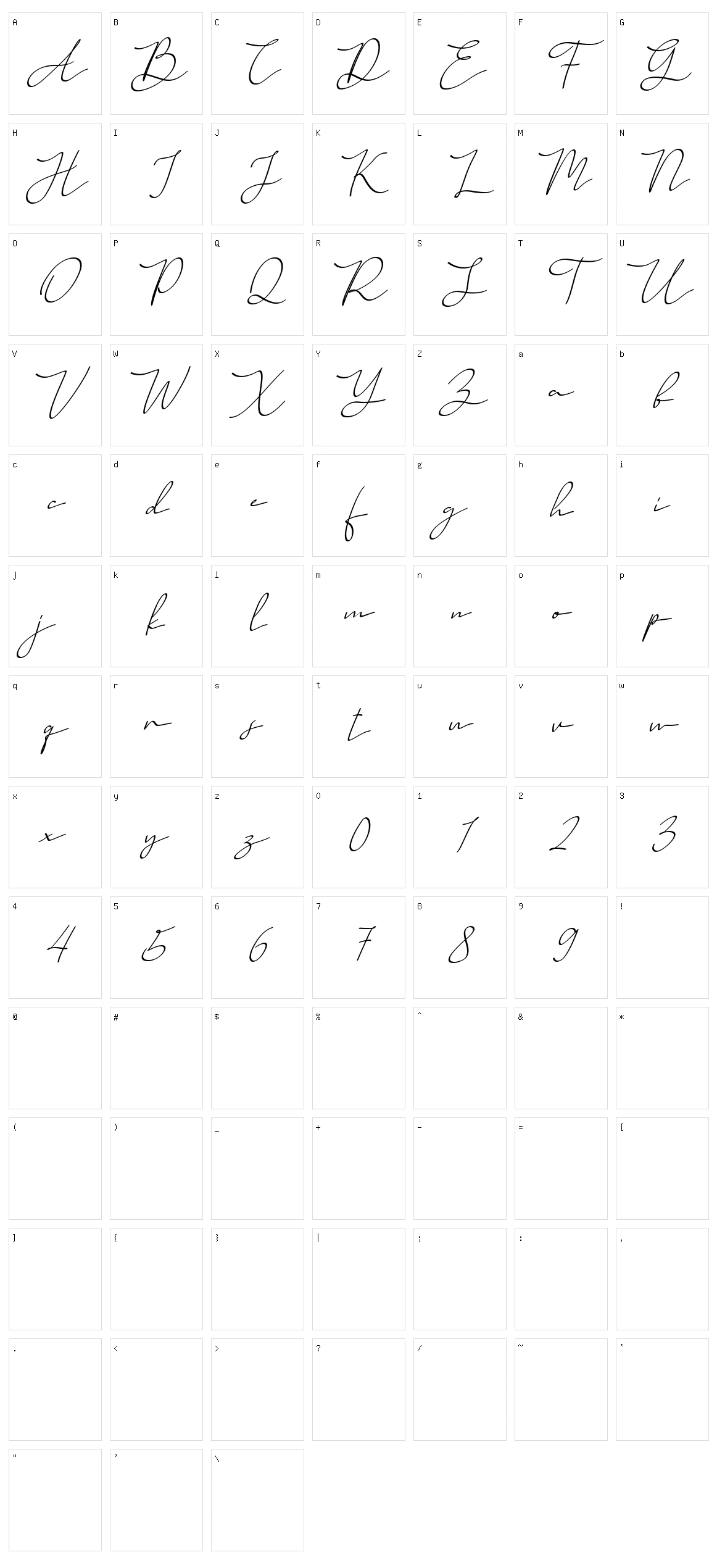 Regitta Character Set