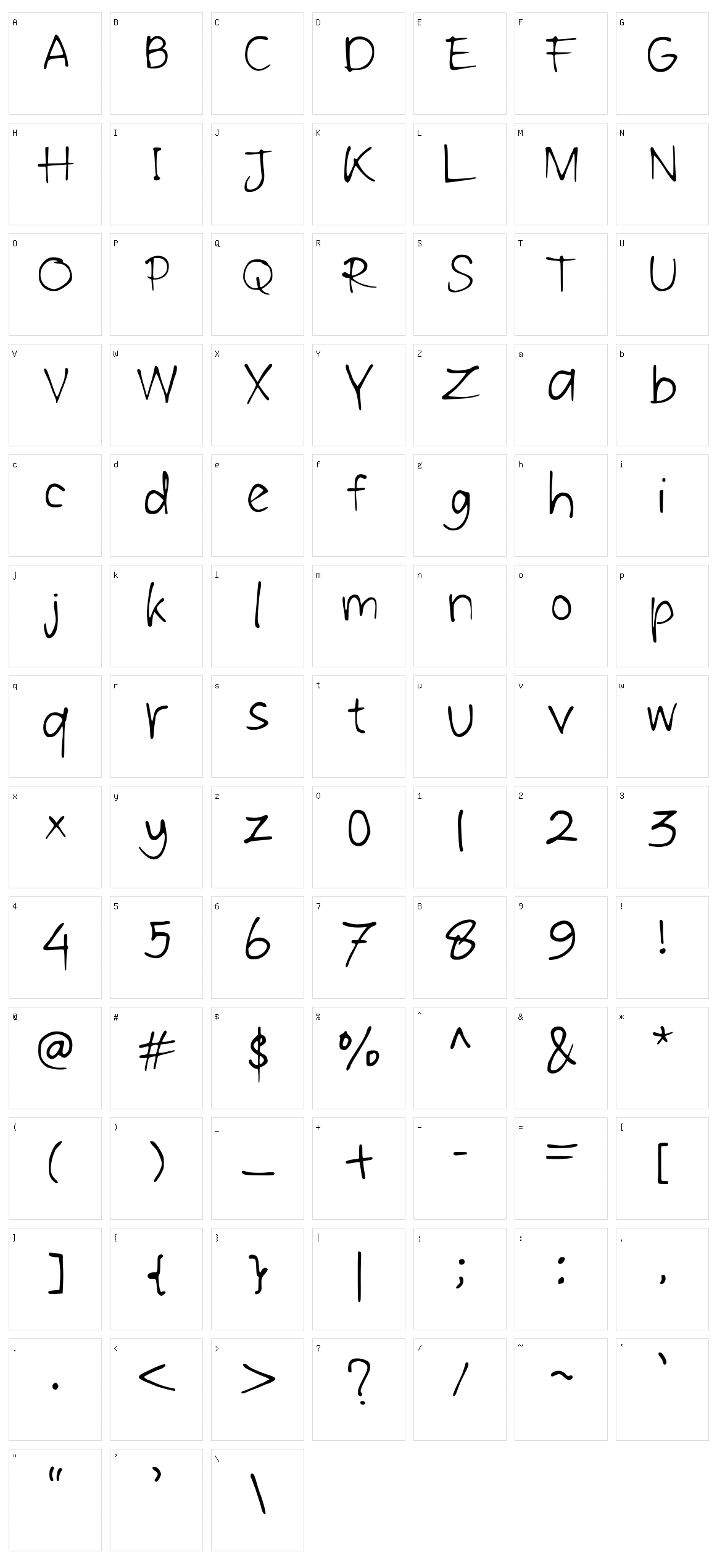 Regulus Character Set