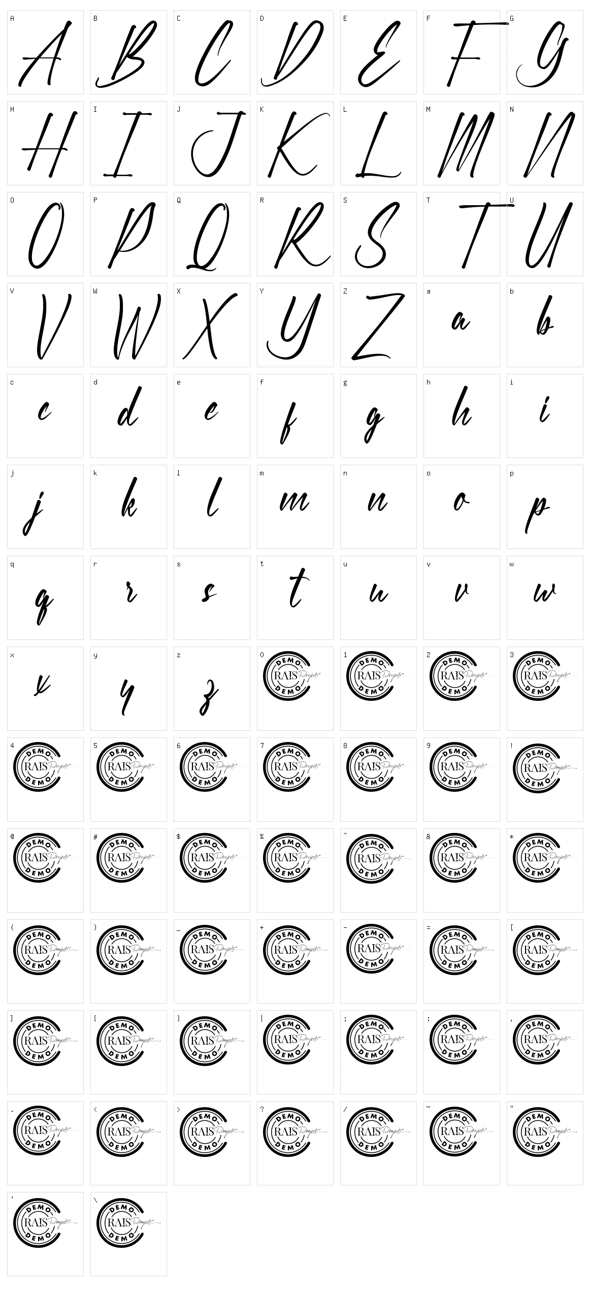 Reiley Character Set
