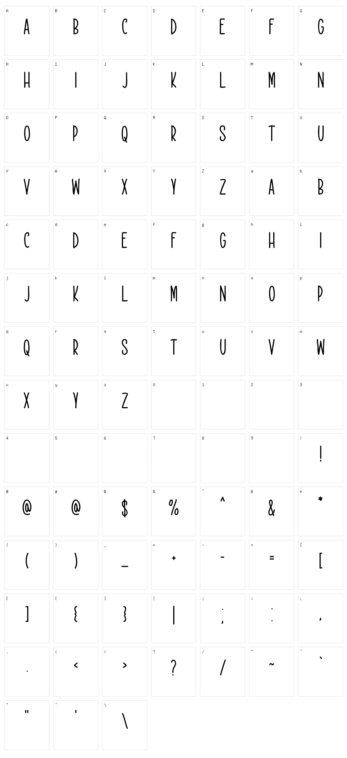 Rekobip Character Set