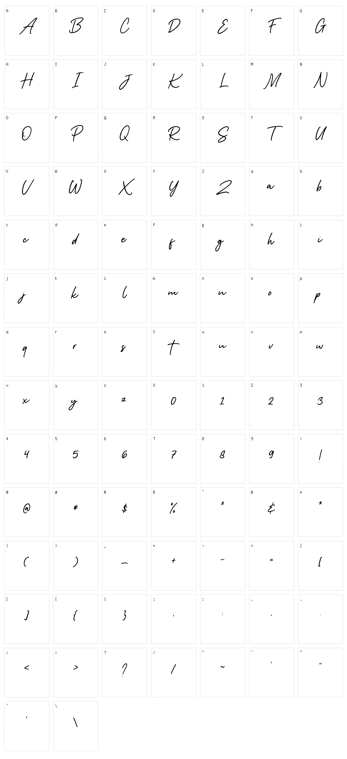 Relettered Character Set