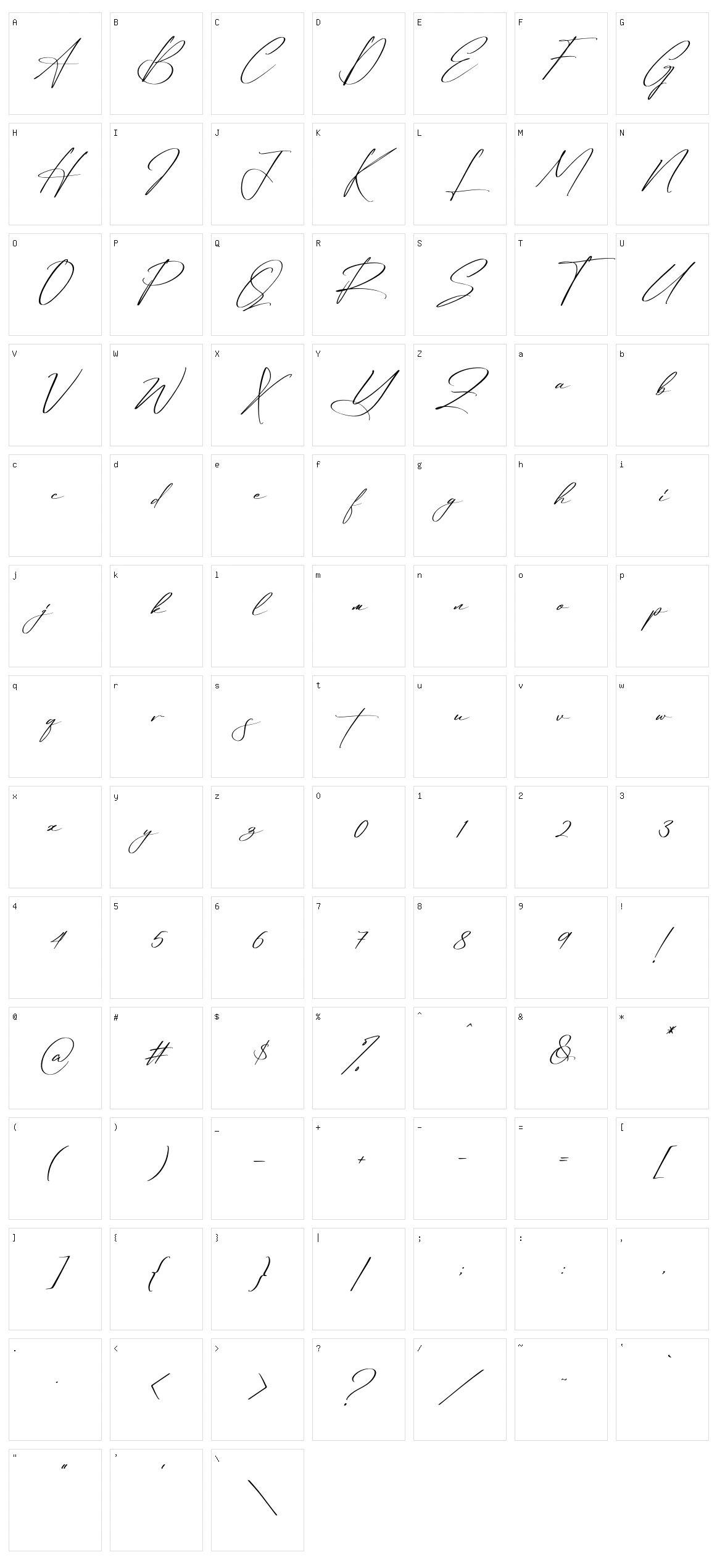 Reltinatha Signature Character Set
