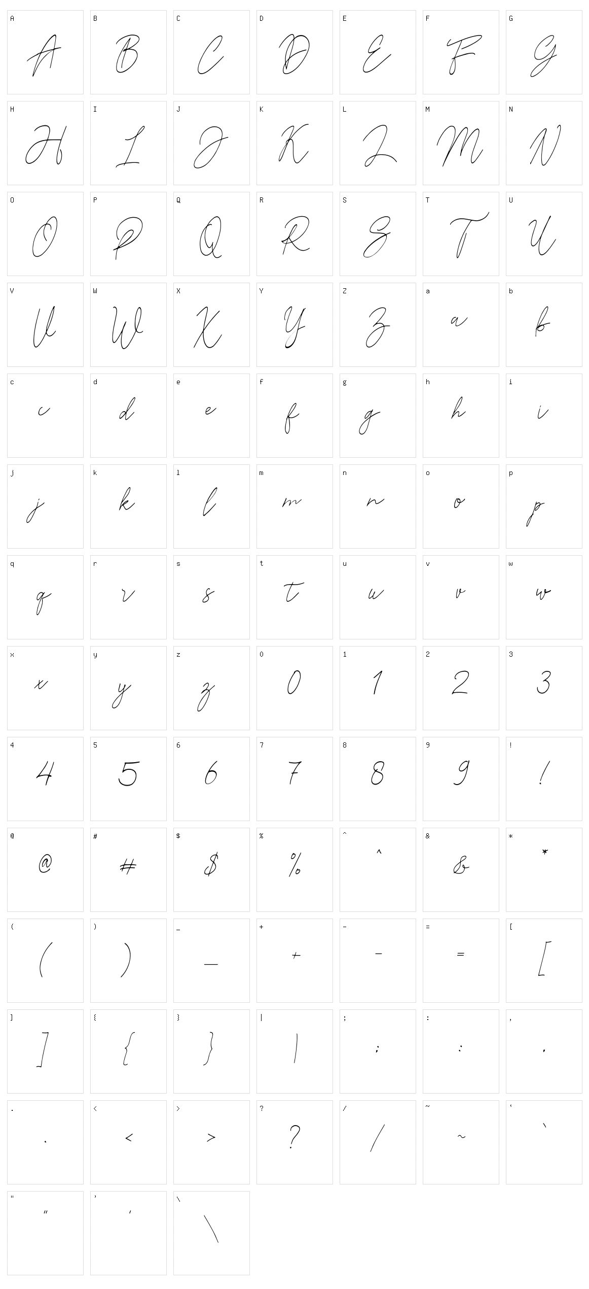 Reman Character Set