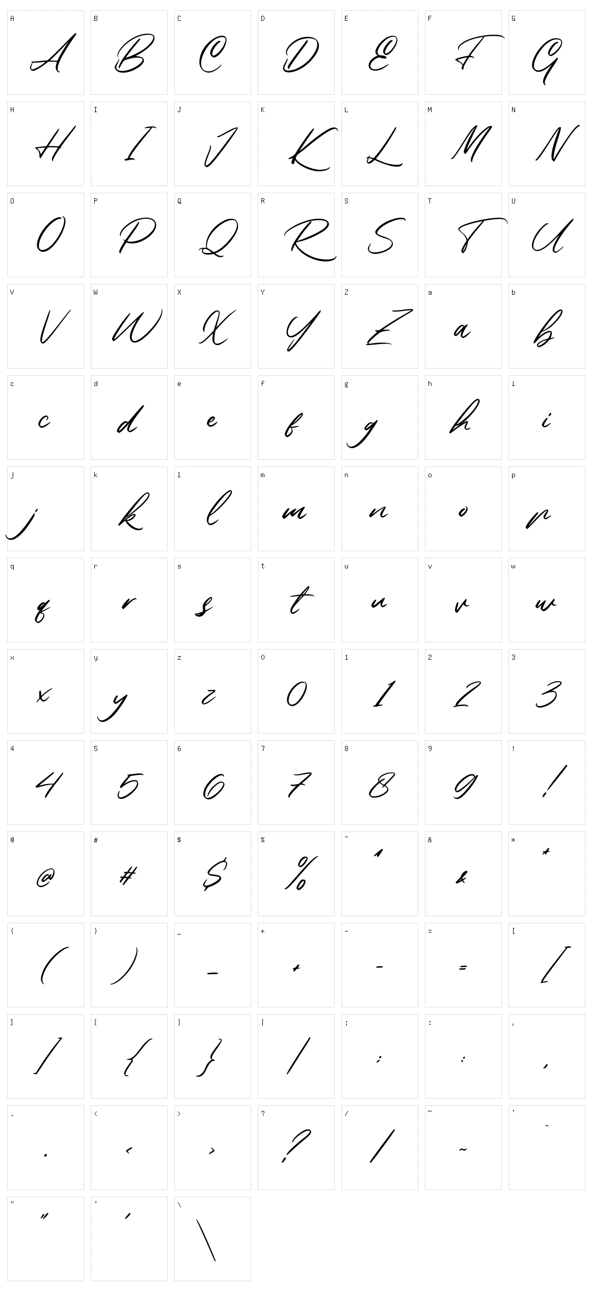 Rembank Character Set
