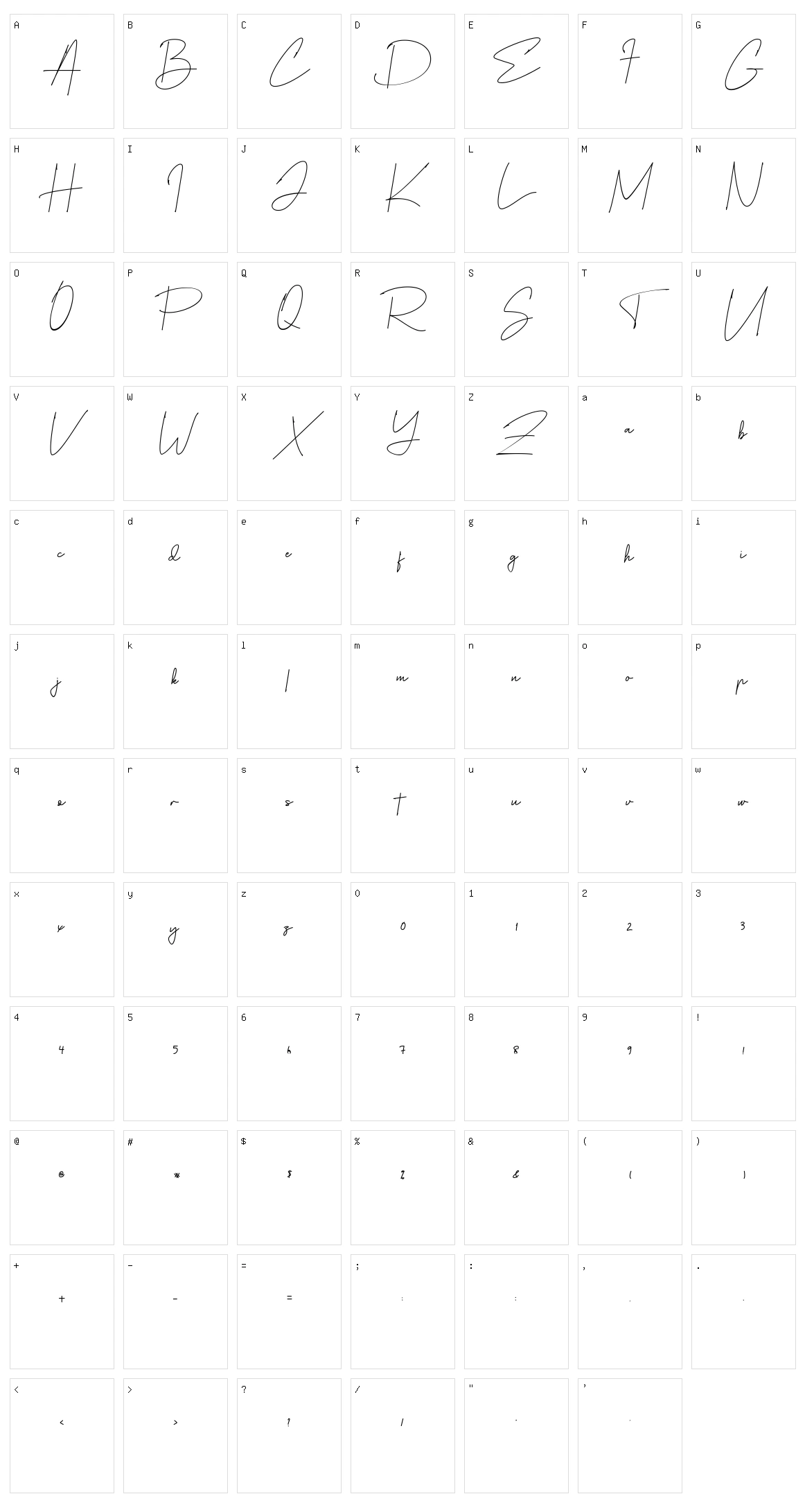 Renadar Character Set