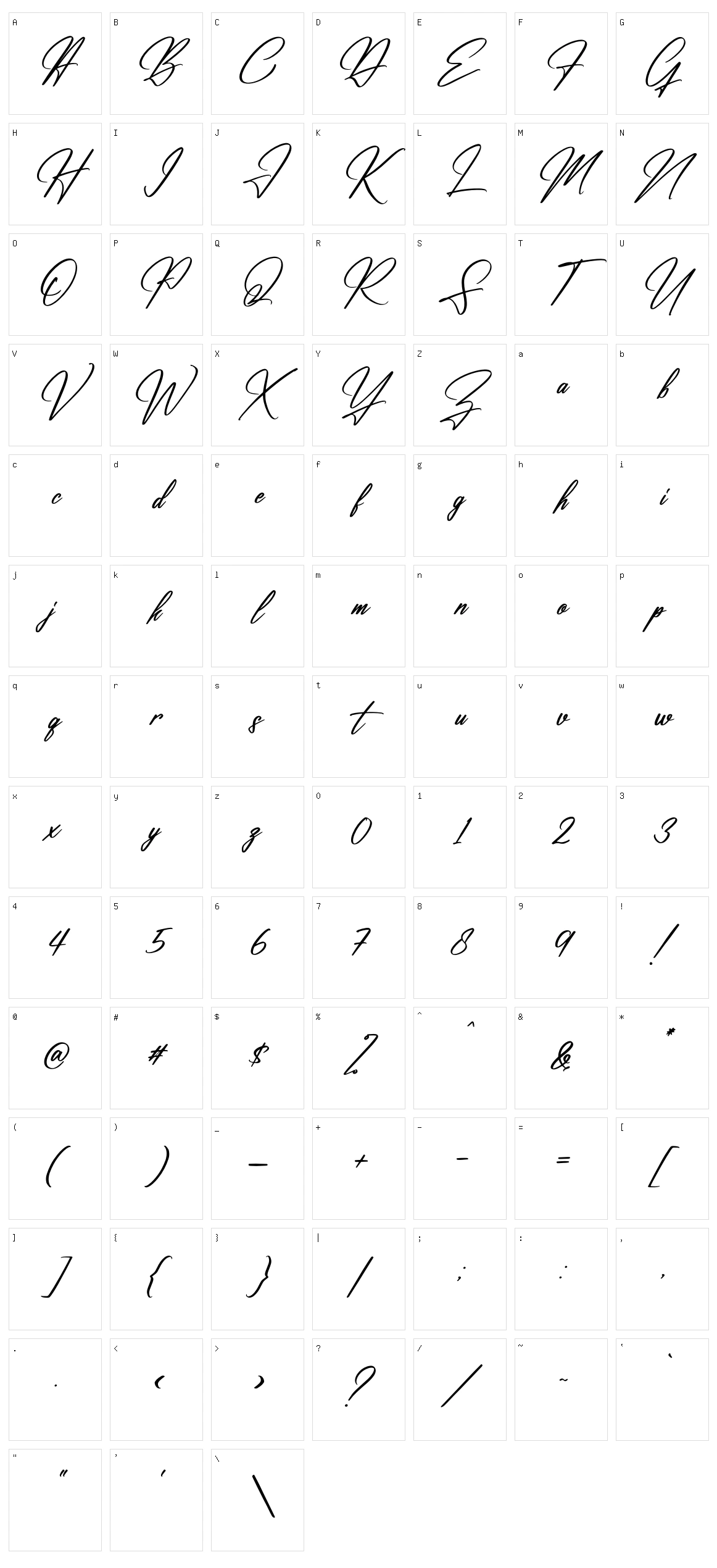 Renatta Signature Character Set